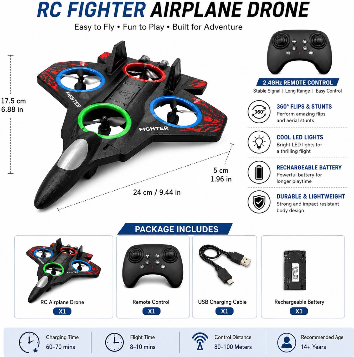 Wishmarts Remote Control Fighter Aircraft Toy - Image 3