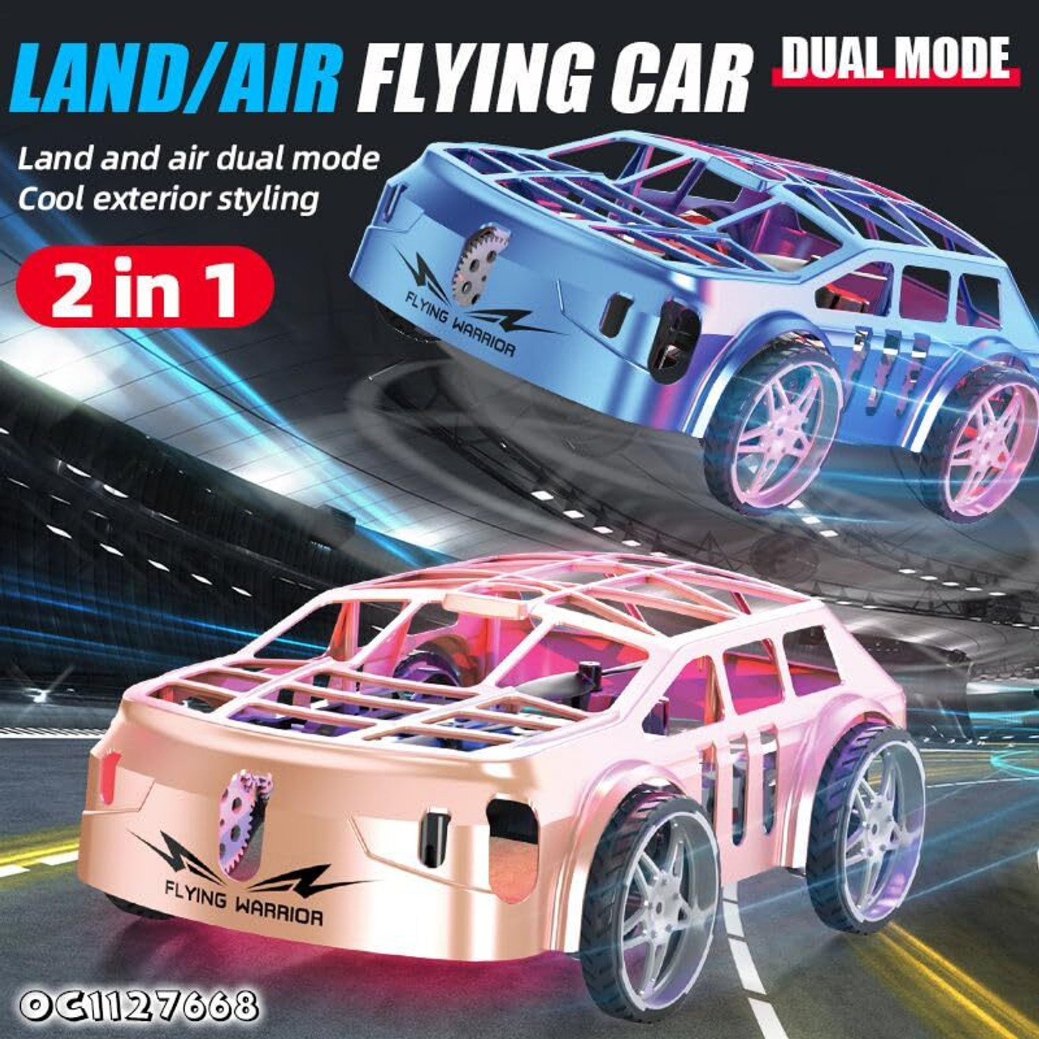 Image of SSE Toy Remote Control Flying Car with LED Lights Rechargeable RC Toy