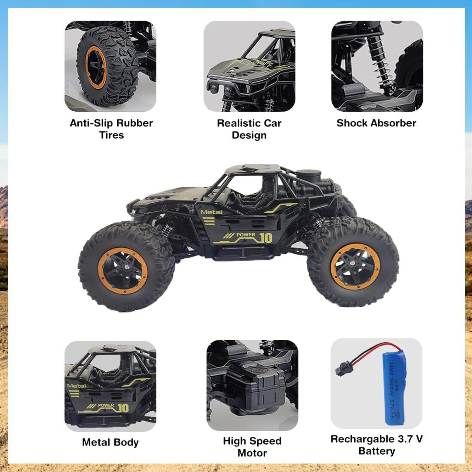Image of JoyAura 4x4 Crawler Remote Control Car Crawler RC Car Big Size Off Road Rock Crawler