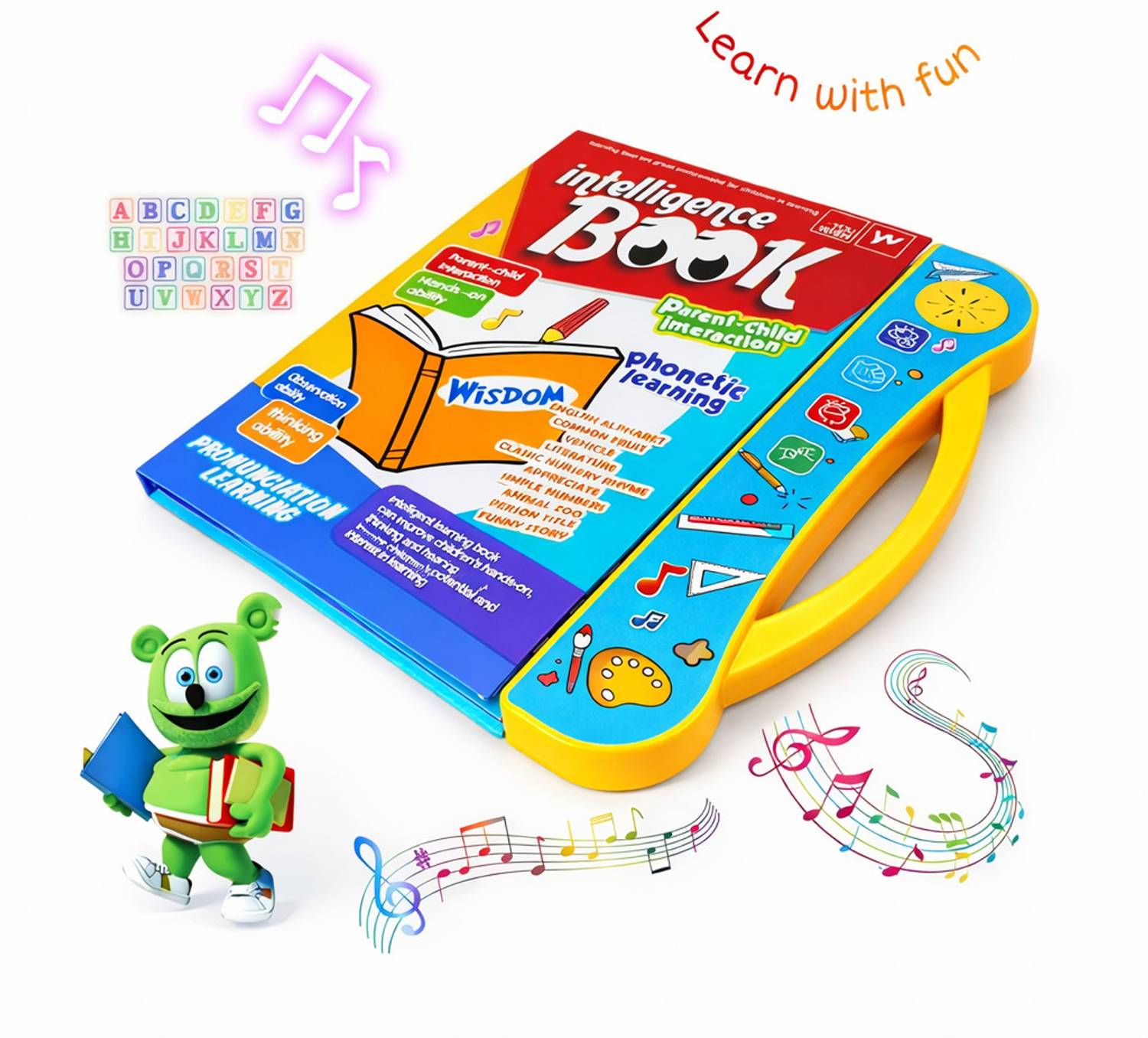 Brightway toys Musical Learning Study Book with Number, Letters, Animals, Relationships, Poems