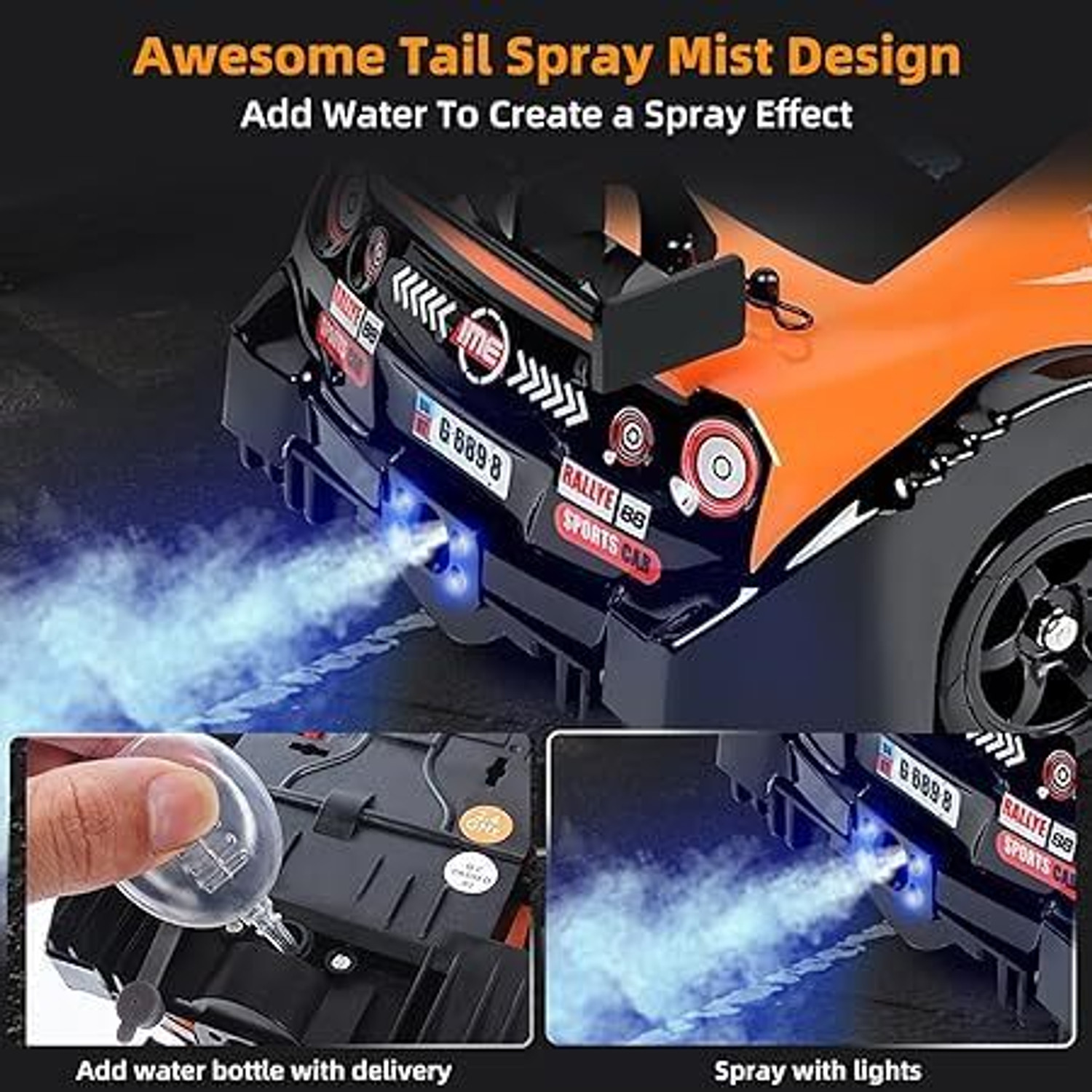 Image of xelix RC Drift Car Rechargeable High Speed Drifting RC Cars with Spray