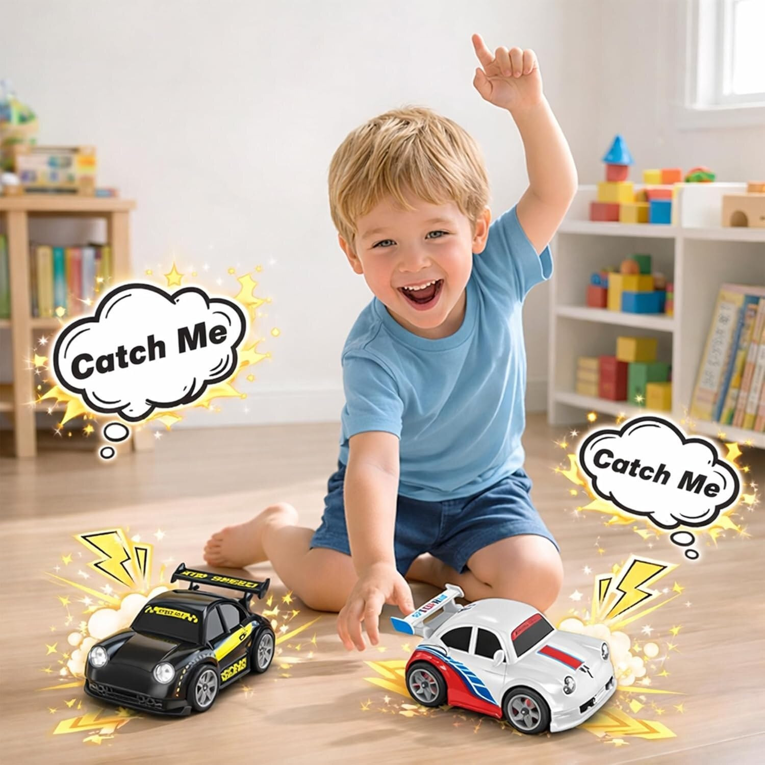 Image of PRINERI Mini RC Drift Car with Sensor Follow Escape Mode & Remote Control