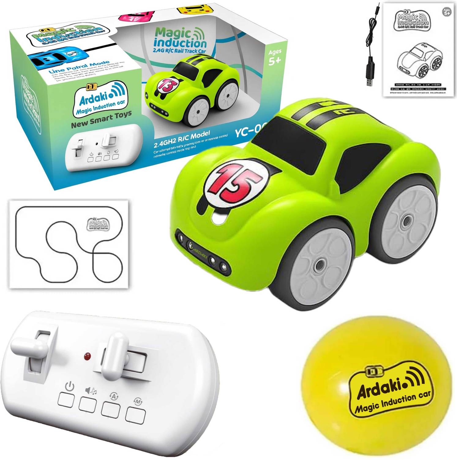 ARDAKI Remote Control Car Follow Me Magic Induction RC Intelligent Sensor Car Music
