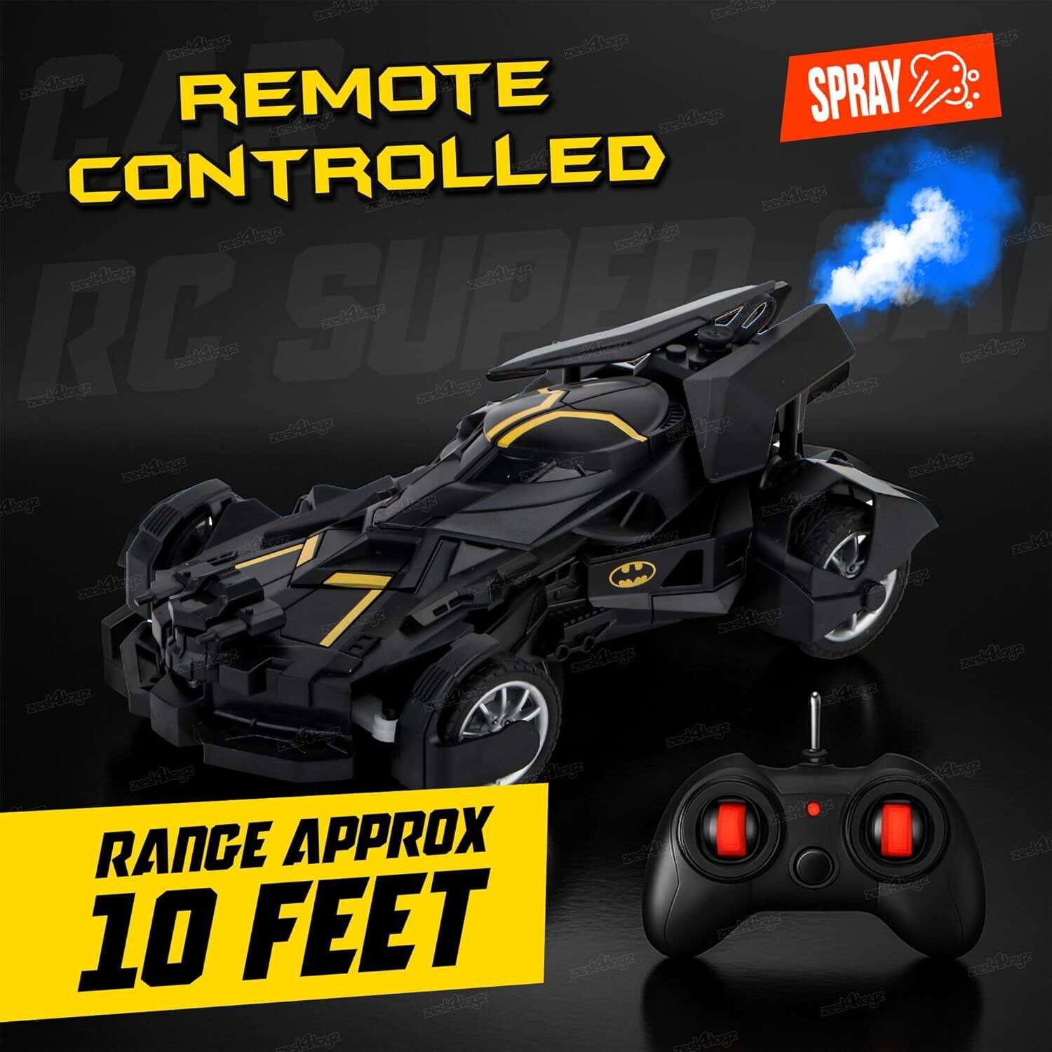Image of MY KAFERS Remote Control Vehicle for Kids,Rechargeable Battery,Water Spray & Action Figure