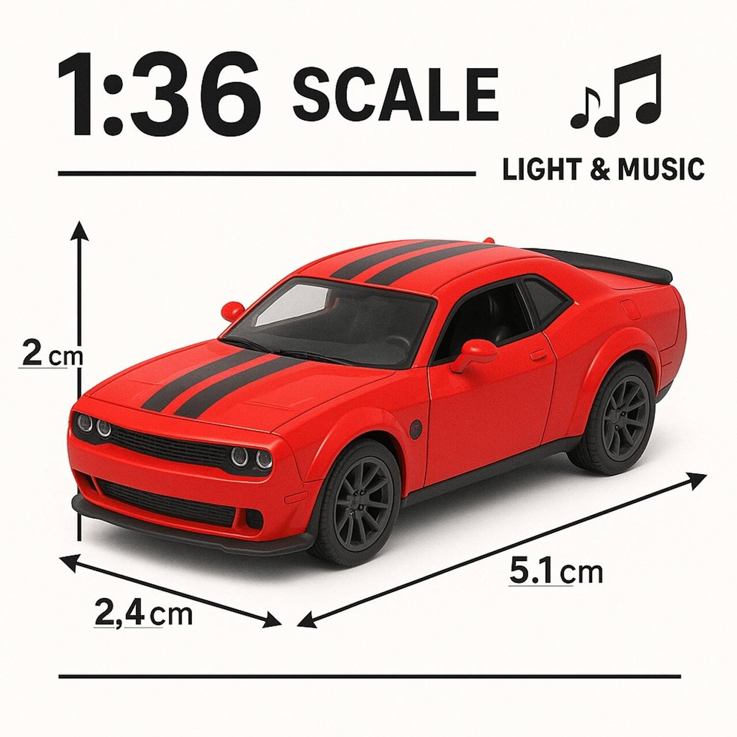 yumyra 1:36 Scale Dodge Challenger Alloy Die Cast Metal Toy Car