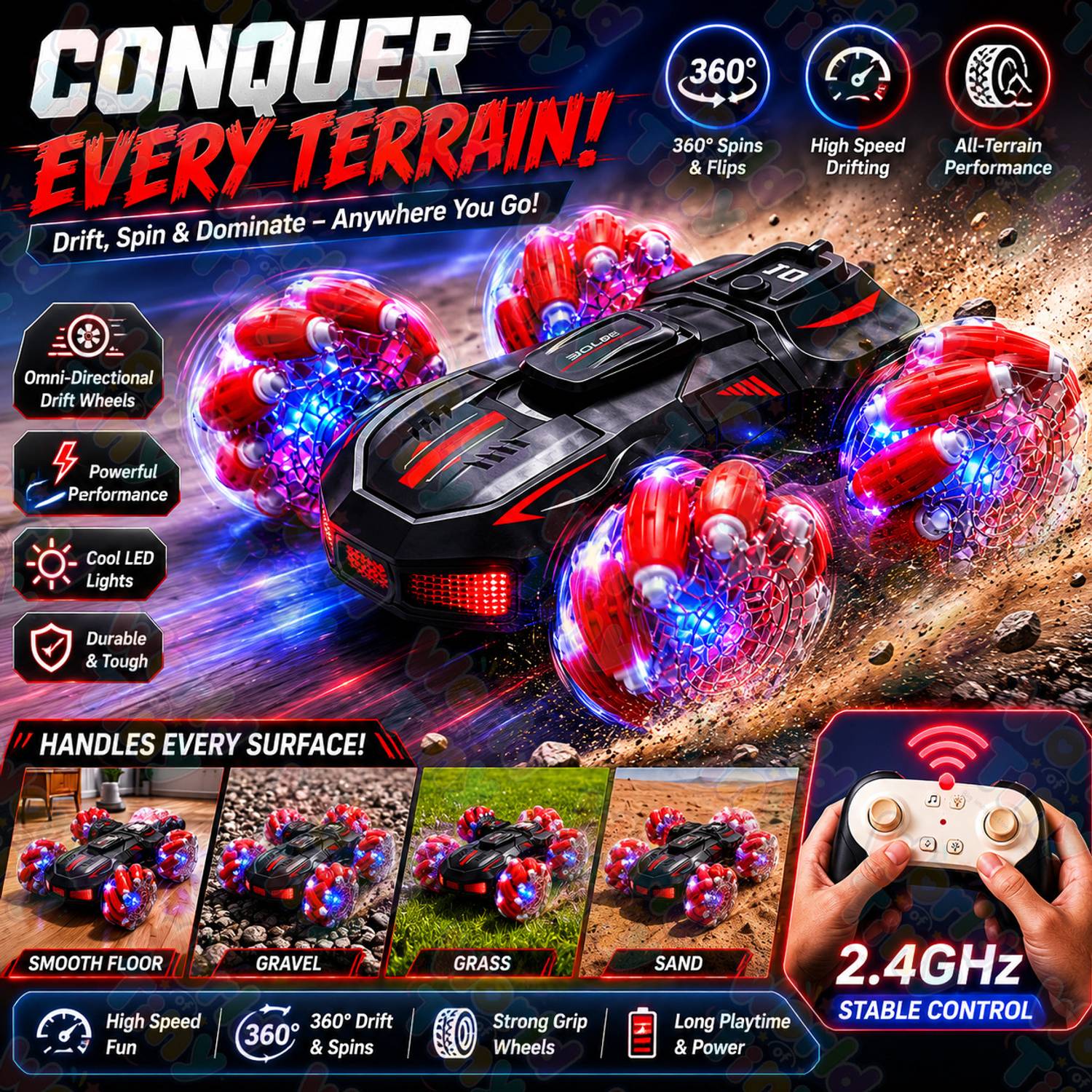 WORLD OF TINY Gesture Sensor RC Car 4WD - Image 5