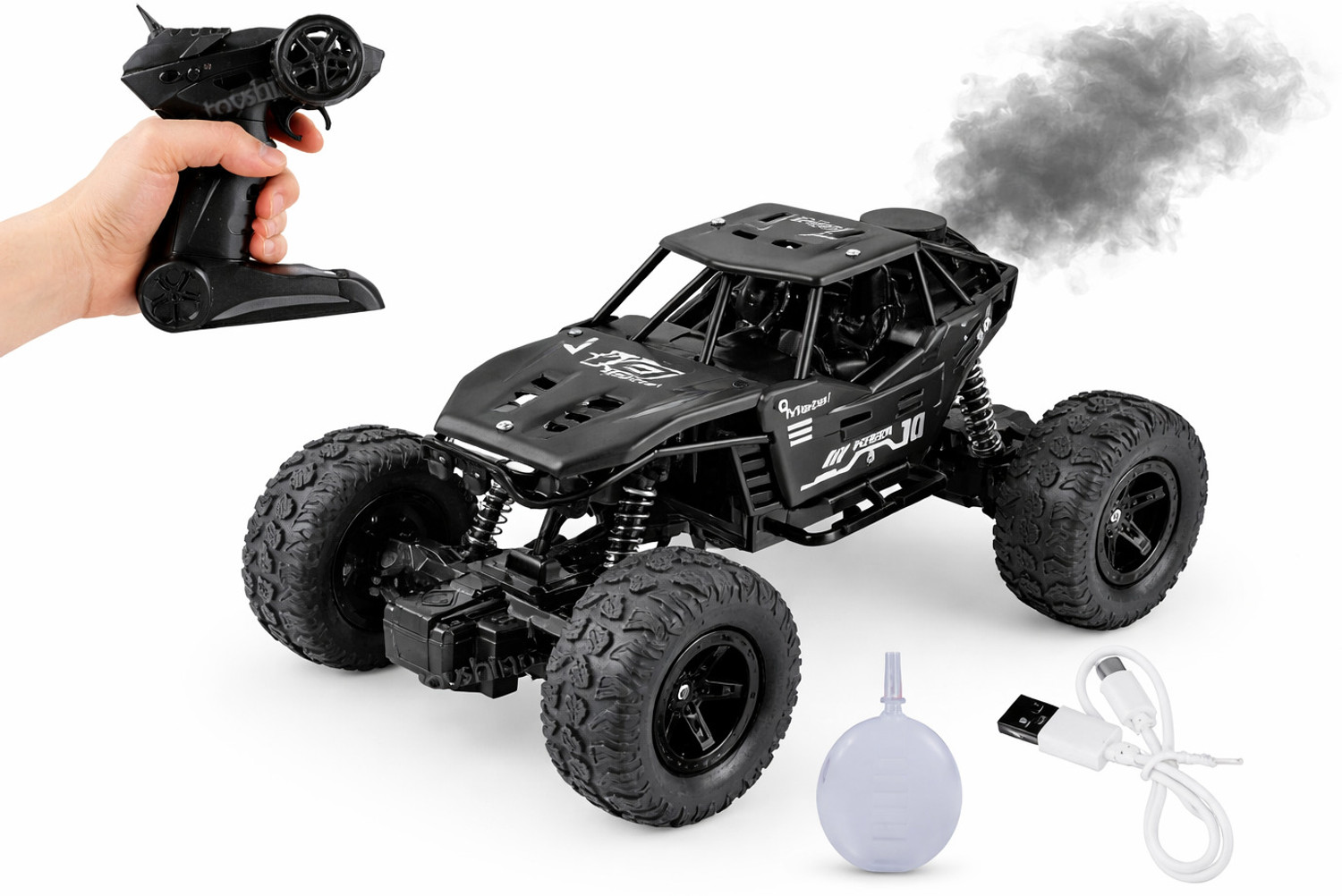 Image of APJ enterprise RC Drift Remote Control Car with Smoke Rock Crawler Toys for Kids Black