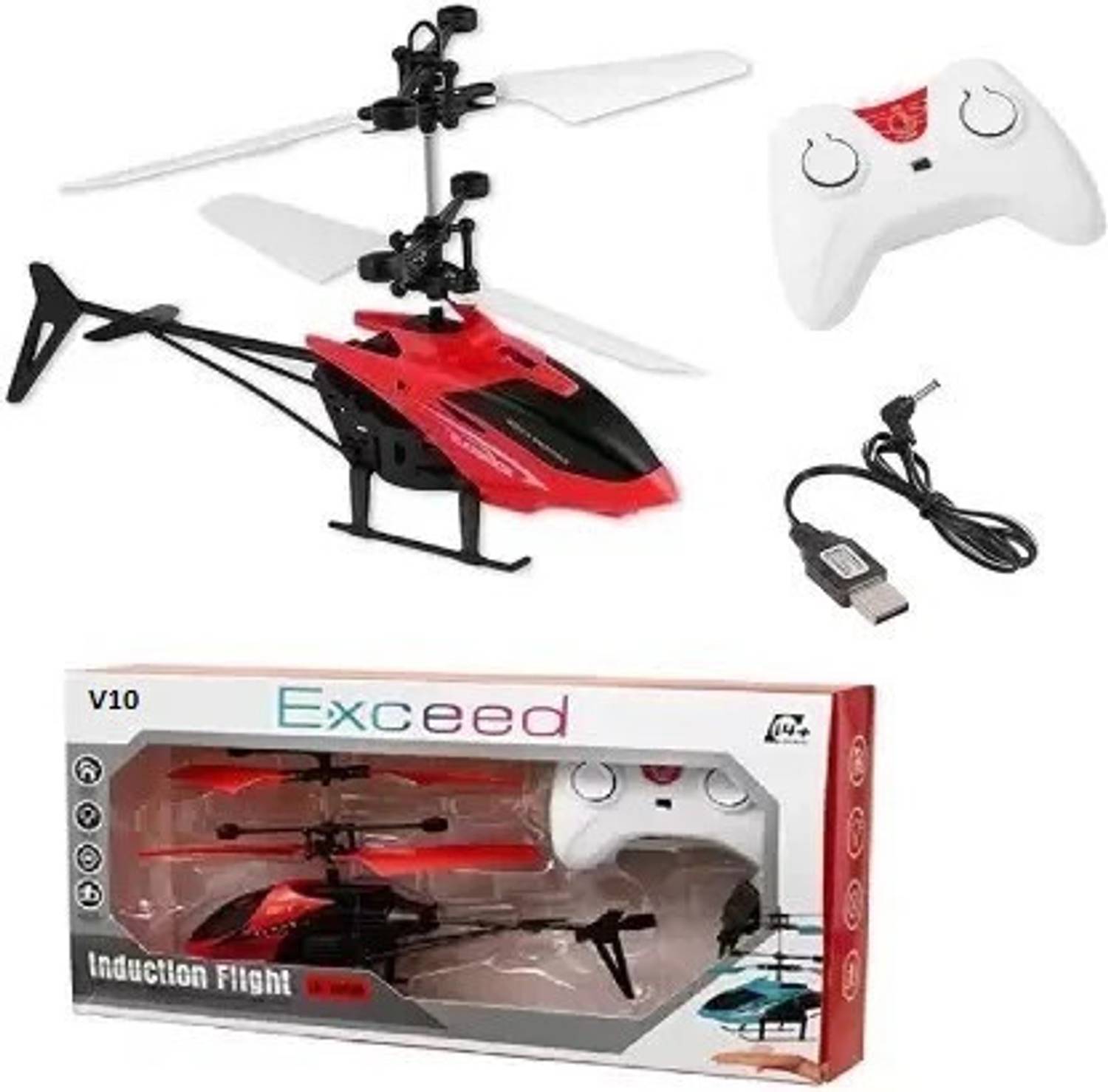 Augustcollection Mini sensor Helicopter Aircraft Flashing Light TOY With Remote ( Red)-R100