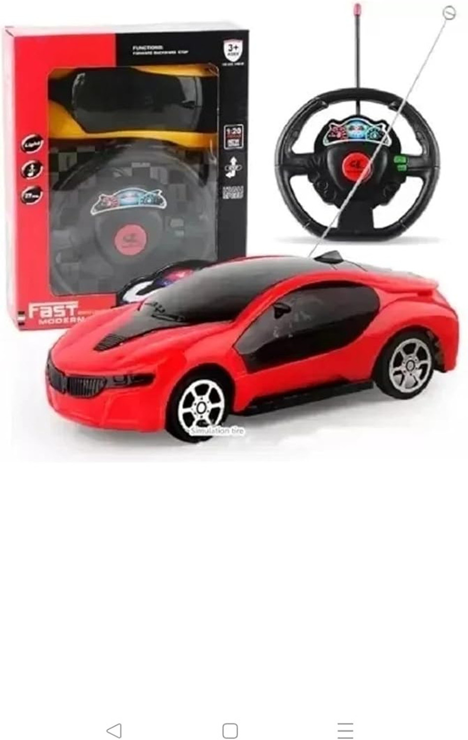 Image of ProGirl Remote Control Car with Steering Wheel Controller, 1:20 Scale, Fast Modern