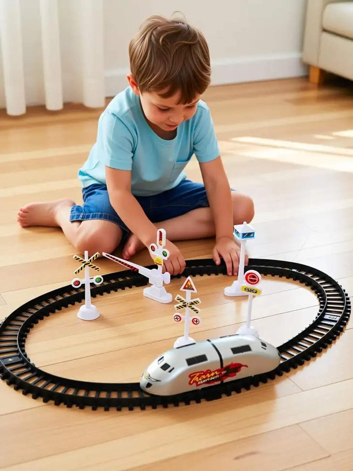 Image of Just Akura High Speed Electric Toy Train Set for Kids (Multicolor) &-E082