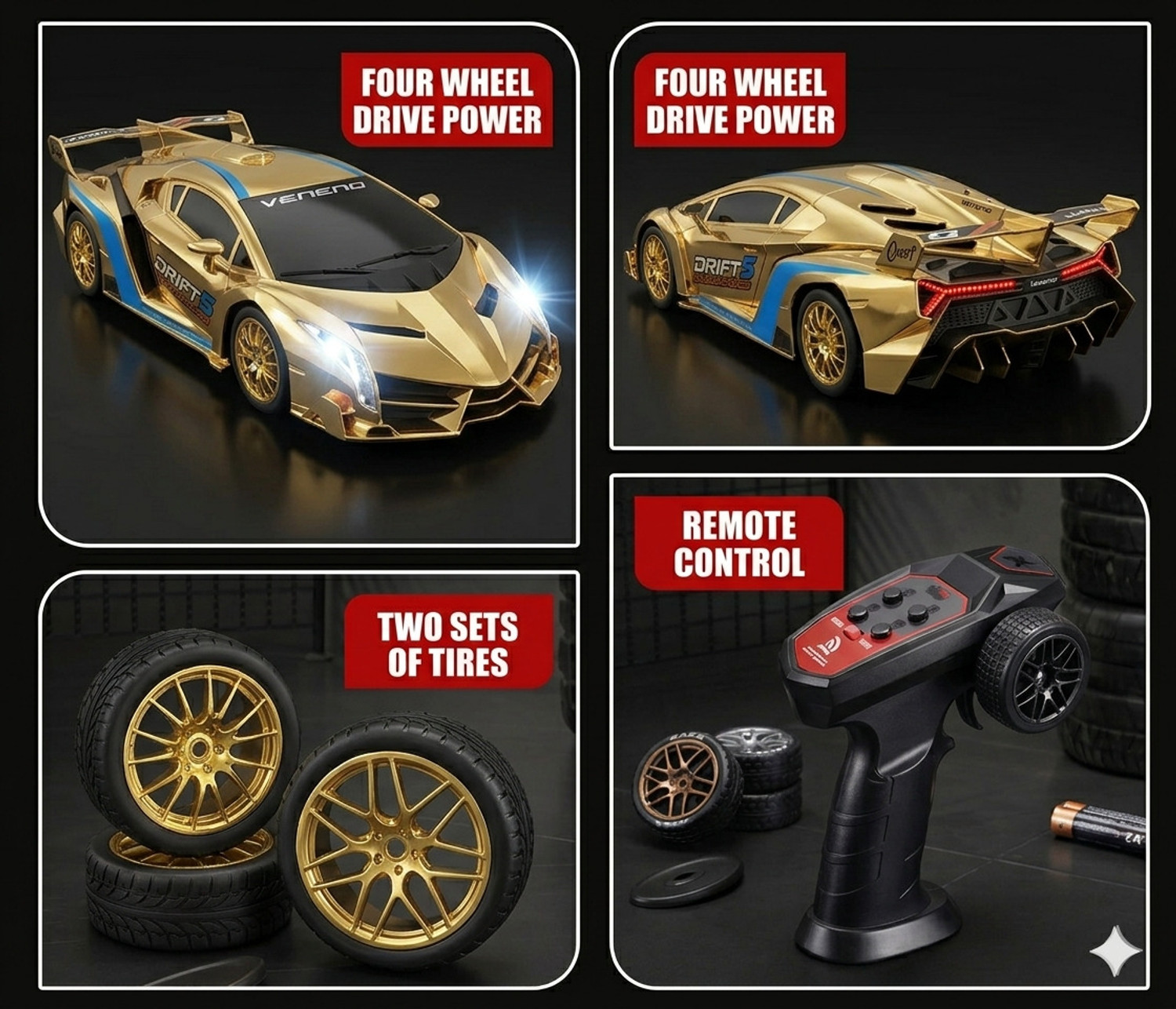 Image of Flytek High Speed Remote control car 4X4 for Kids rc Drift Car for kids with Tyres