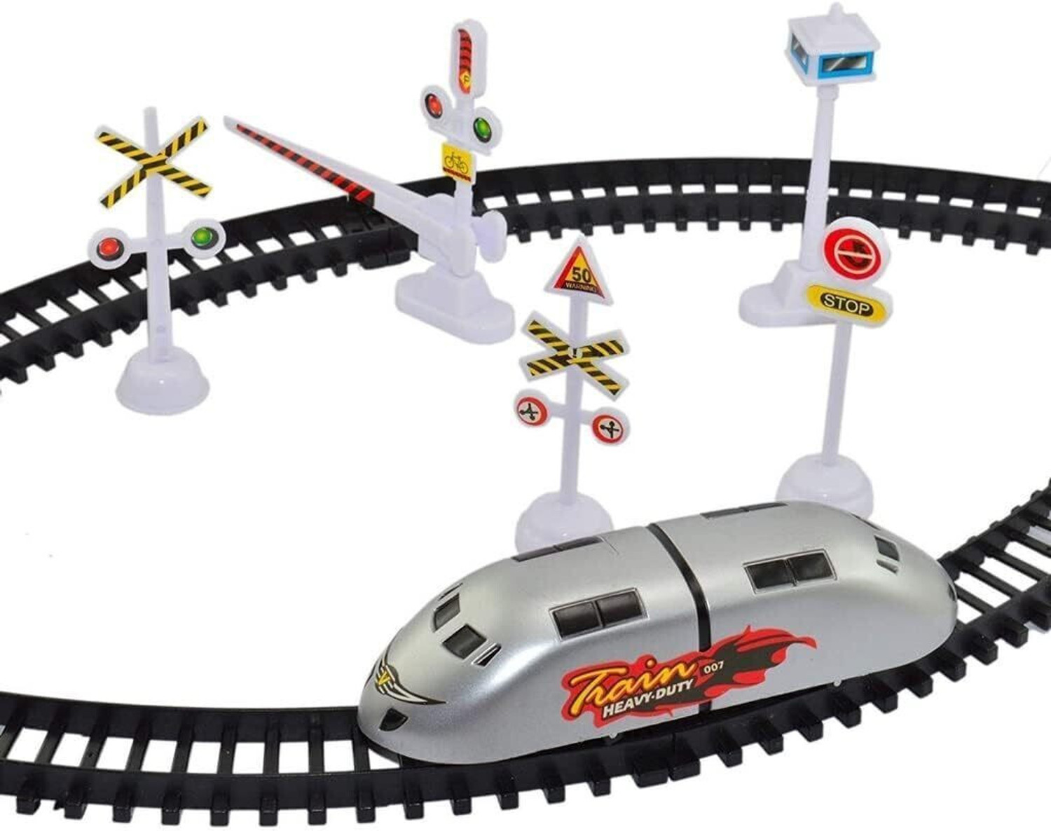 Image of touby toys High Speed Bullet Train with Tracks | Model Electric Toy Train Set for Kids