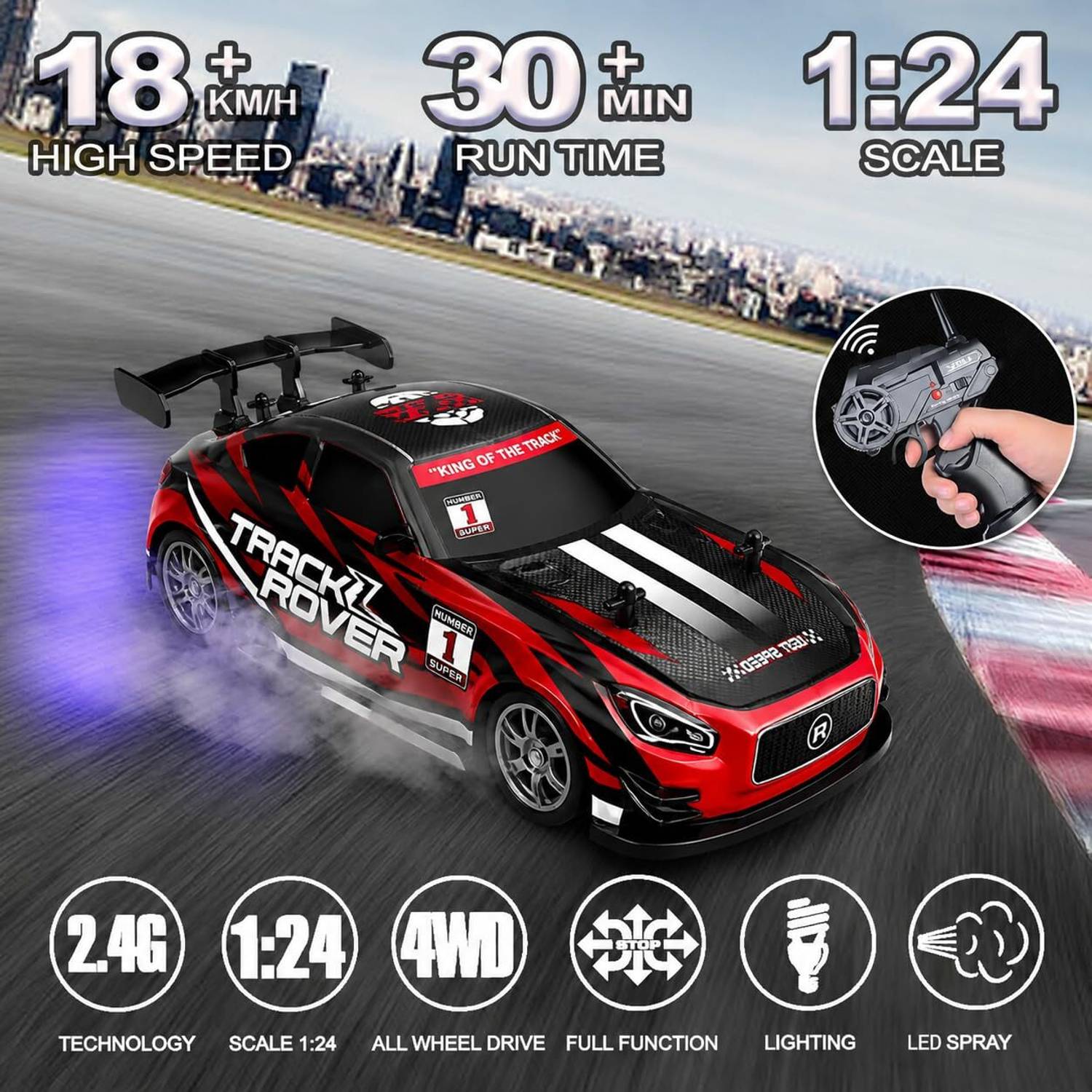 PAPASpace 1:24 RC Drift Car 4WD - Image 4