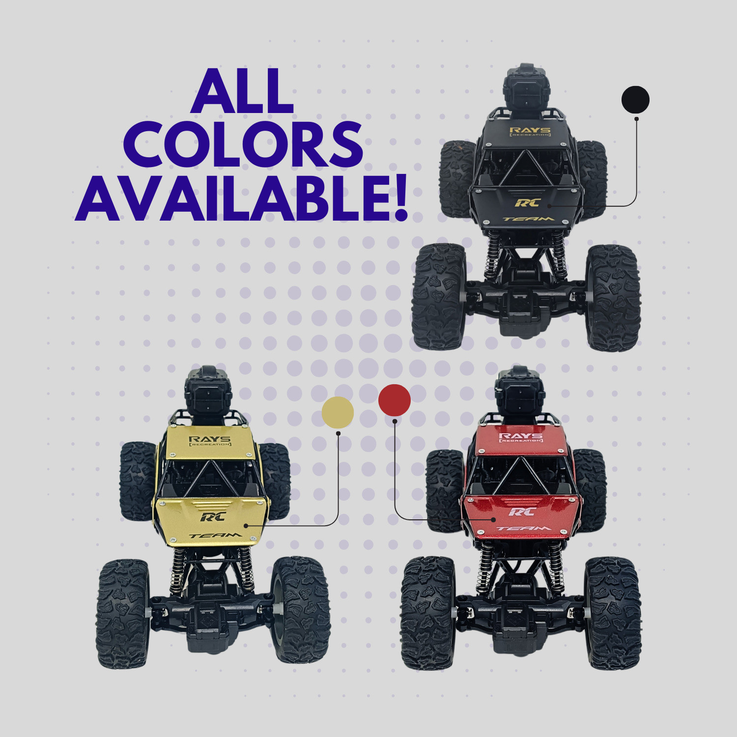 Image of FANSEEKART Monster Truck Rock Crawler metal body with smoke effect toy for kids 04