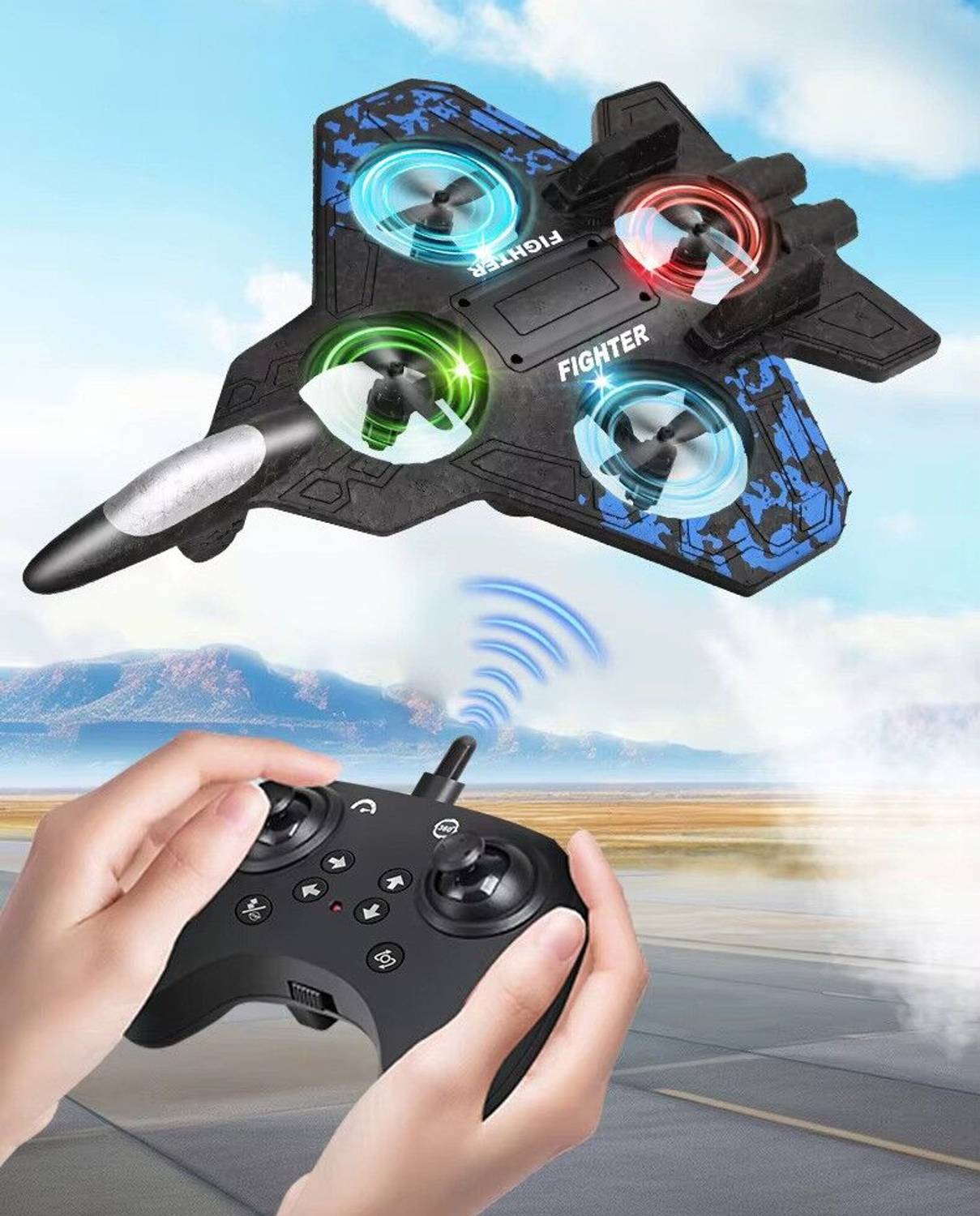 IMMUTABLE 2.4GHz RC Fighter Jet Airplane with LED Lights