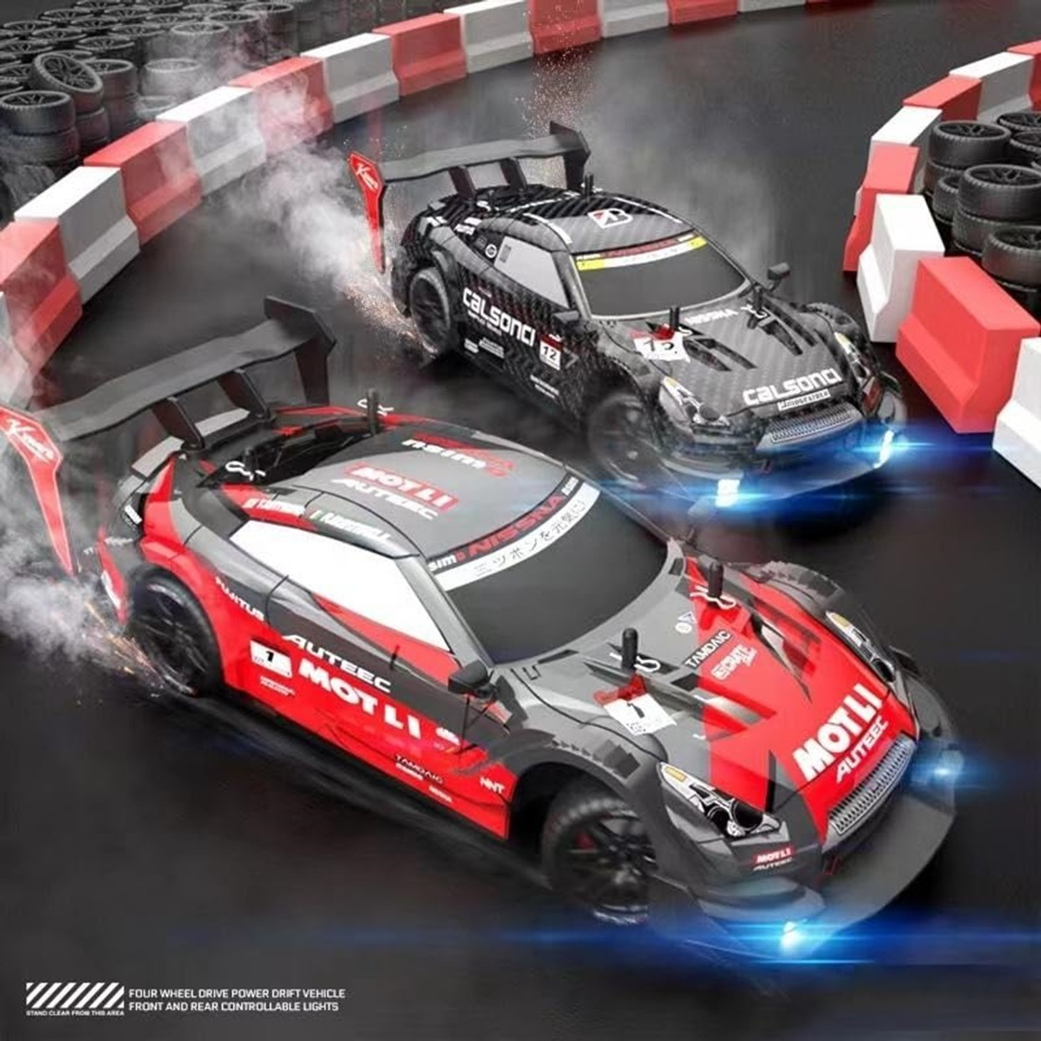Image of PAPASpace RC Drift Car 1:24 Scale 4WD App & Remote Control Racing Car 25KM /H with LED