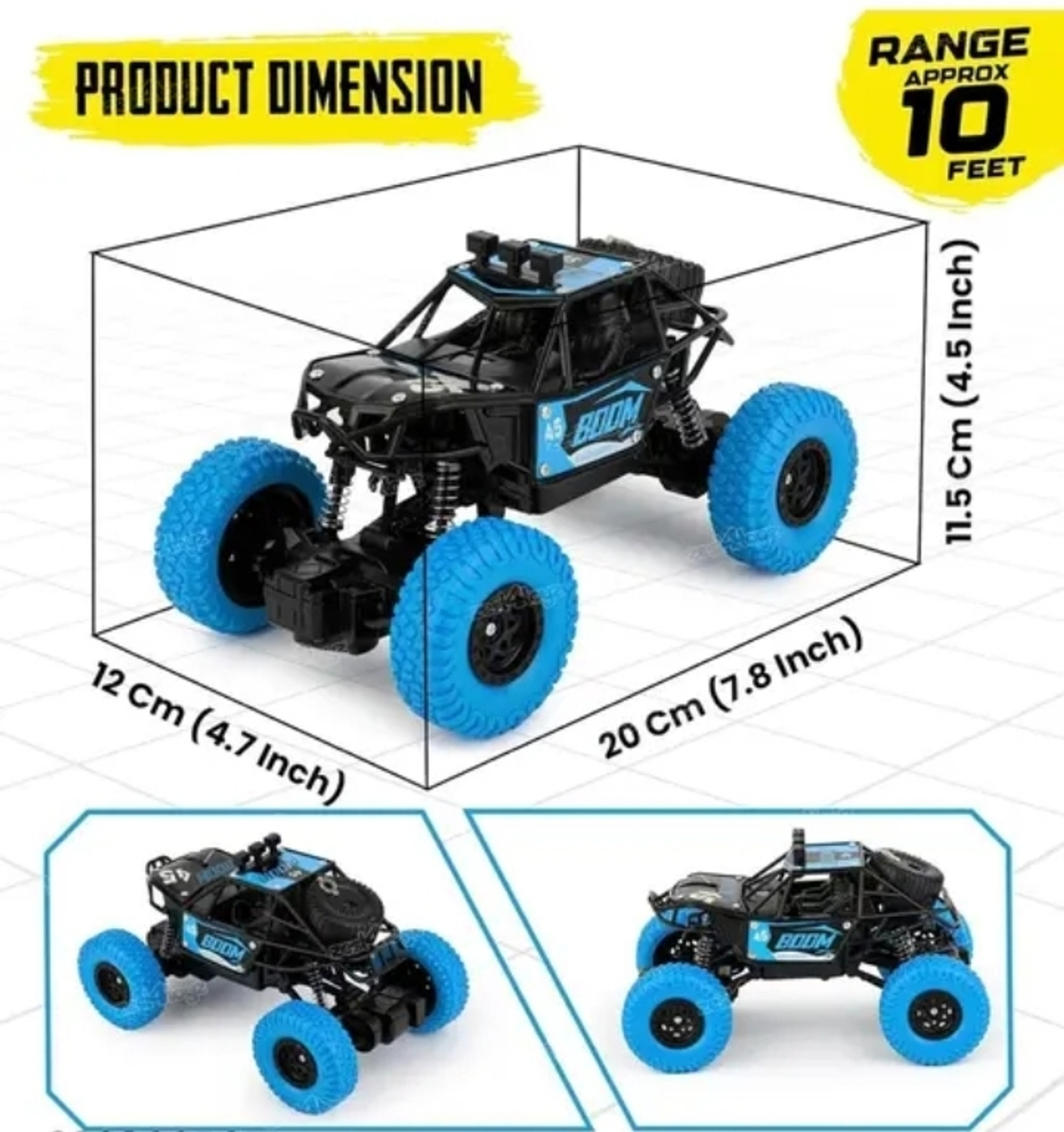Image of FS TOYS Blue 4x4 rock crawler with smoke RC car rechargeable