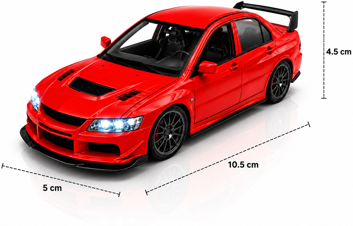 Image of crezor toys Lancer Evo Scale 1:36 Die Cast Toy Car with Pull Back Action, LED Light & Music