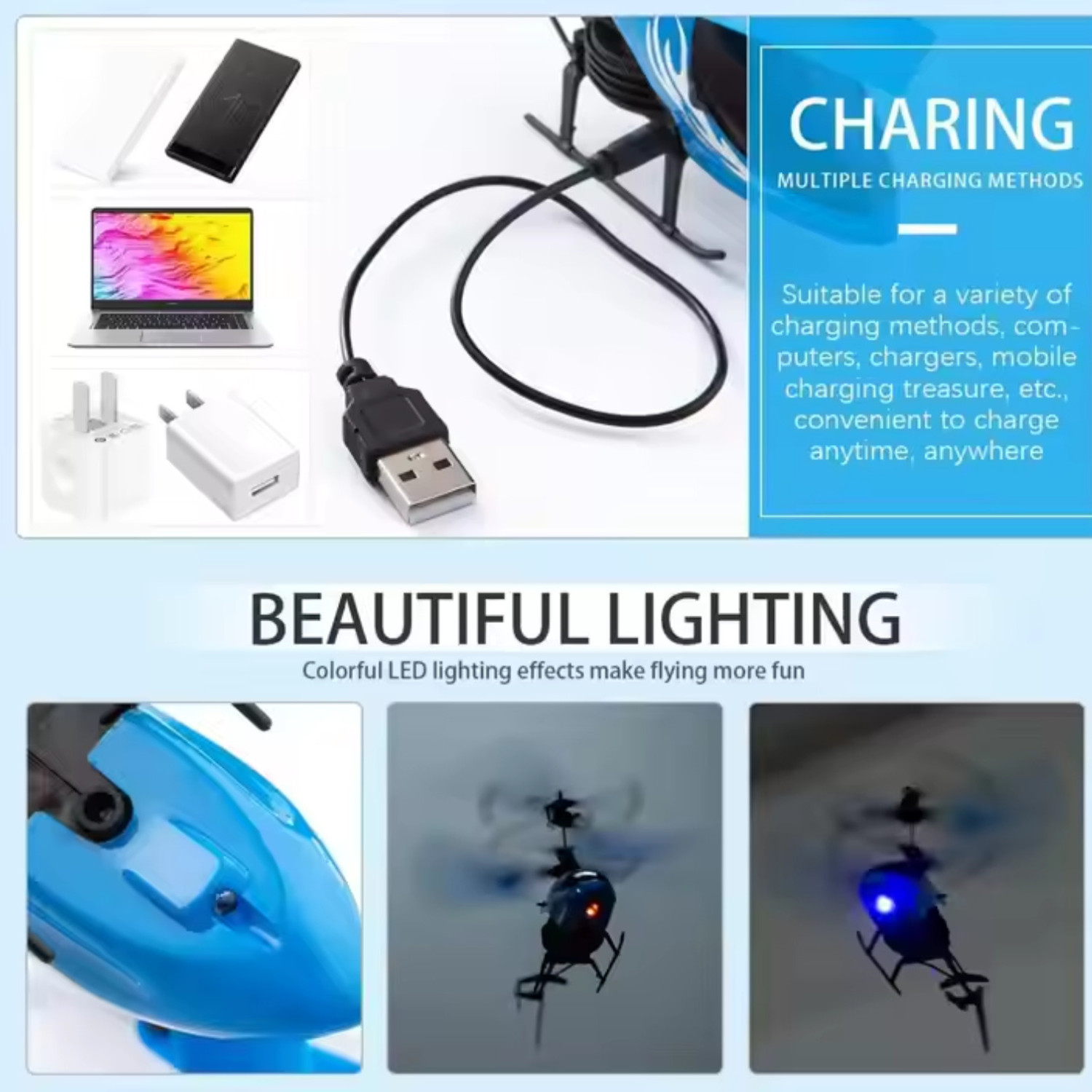 Image of DREAMY DEN Gravity sensor RC Helicopter with Safety Sensor and 3D Light - Pack of 1