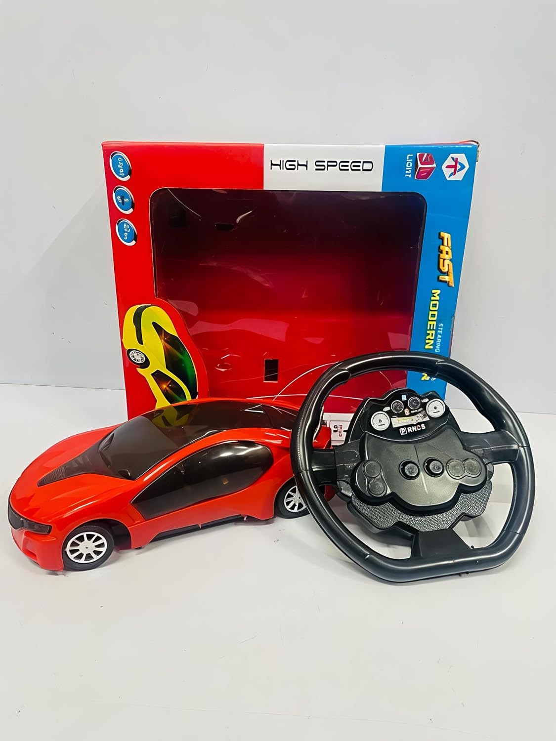 Image of ProGirl Remote Control Car with Steering Wheel Controller, 1:20 Scale, Fast Modern