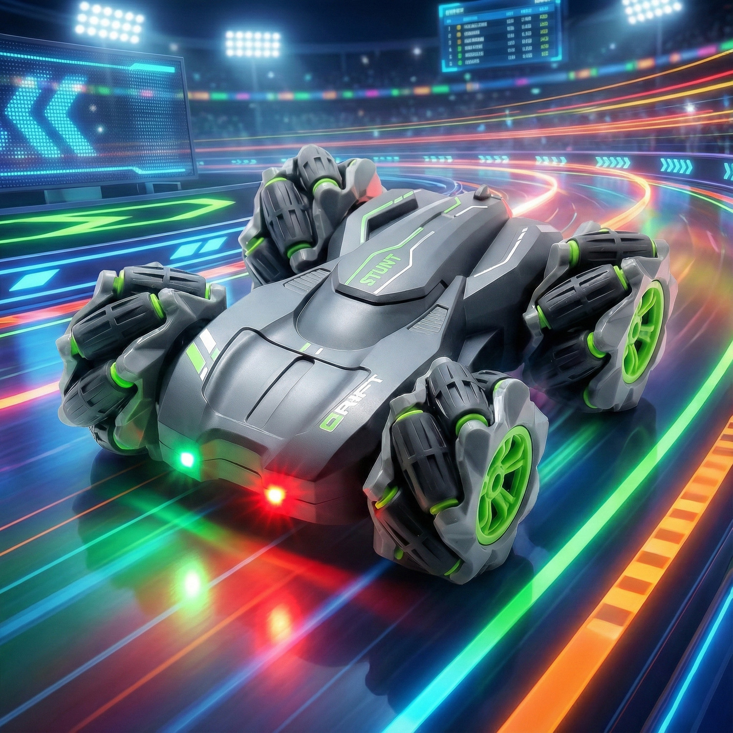 Image of The Flyer's Bay Rechargeable RC Stunt Car with 360 Drift & 45 Climbing with USB Cable & Remote