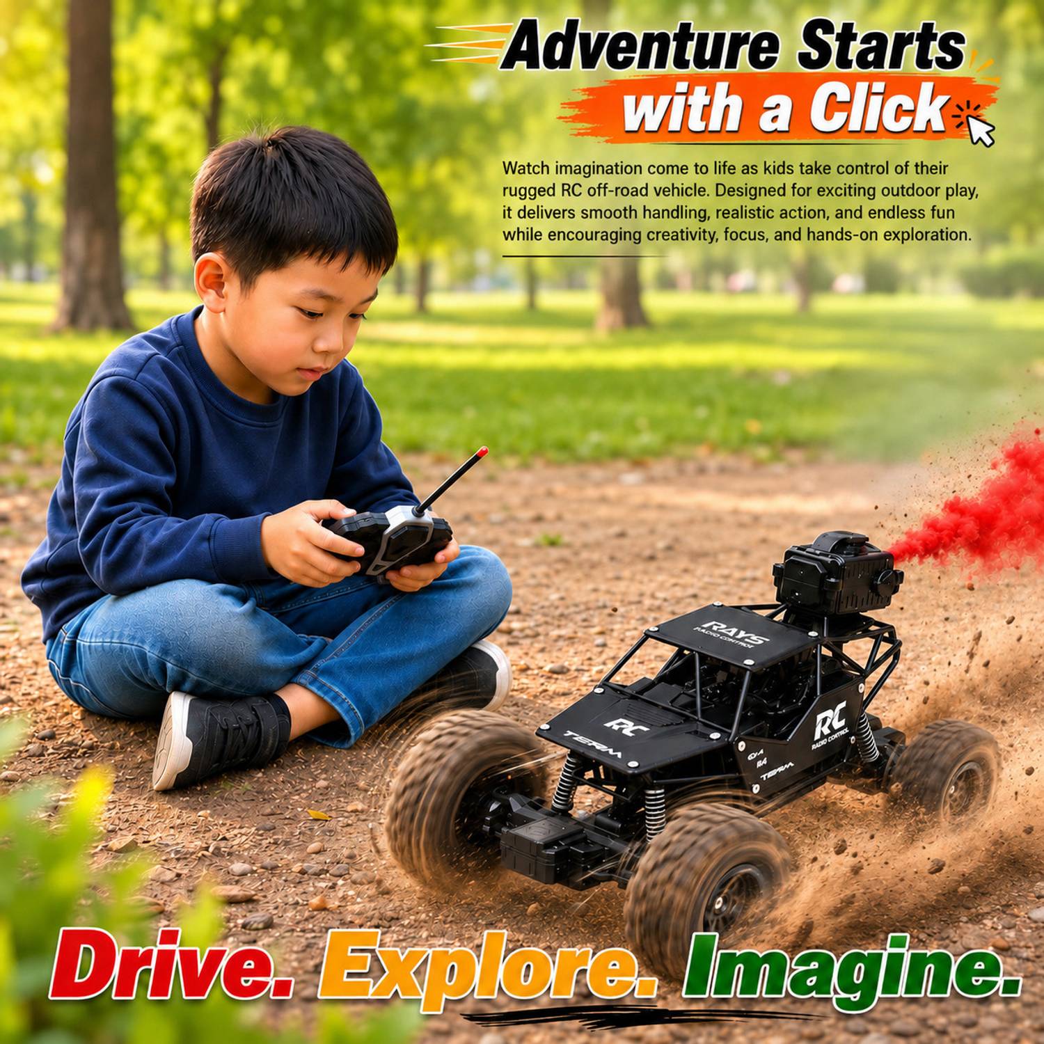 LITTLE RIDES Rock Crawler 1:16 Offroad RC Car - Image 5