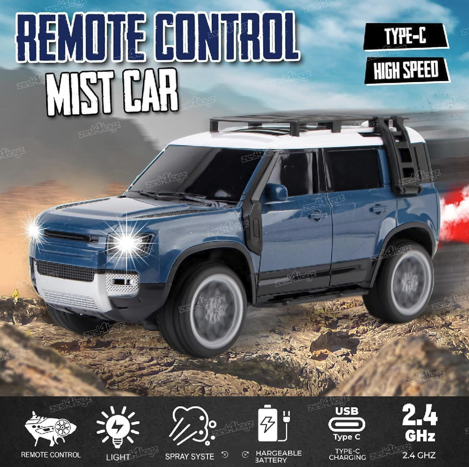 Image of GiftedNest Land Rover Defender 1:16 RC Remote Control Car Green | SUV Toy Car