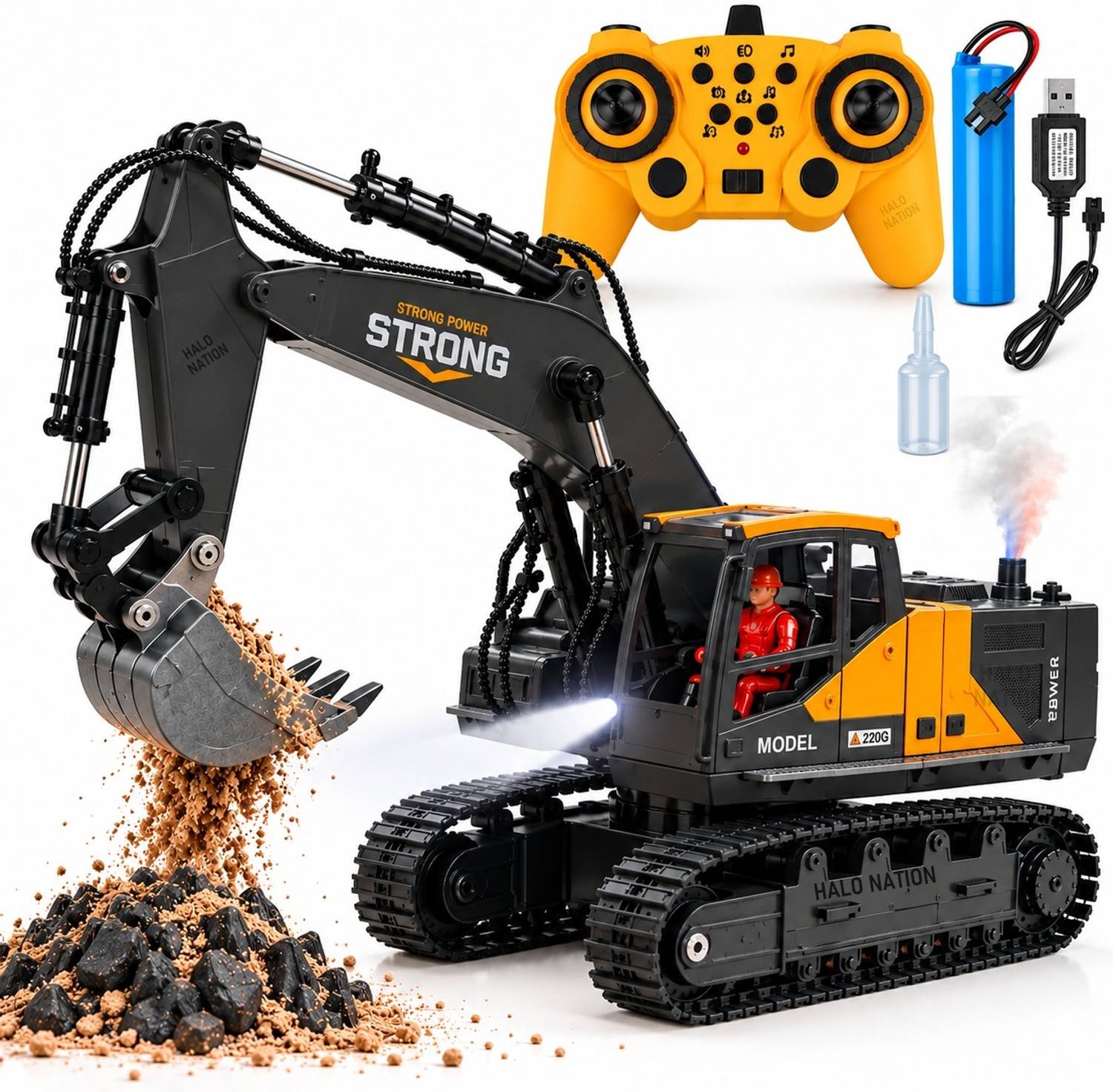 HALO 12Channel RC Excavator Rechargeable Truck - Image 1
