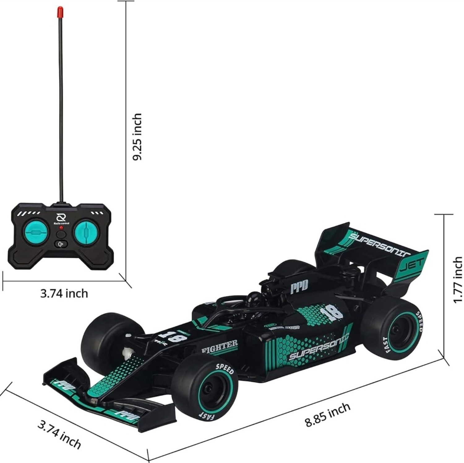 Image of Toyboi 1:18 Scale RC Formula 1 Racing Car with Smoke Spray