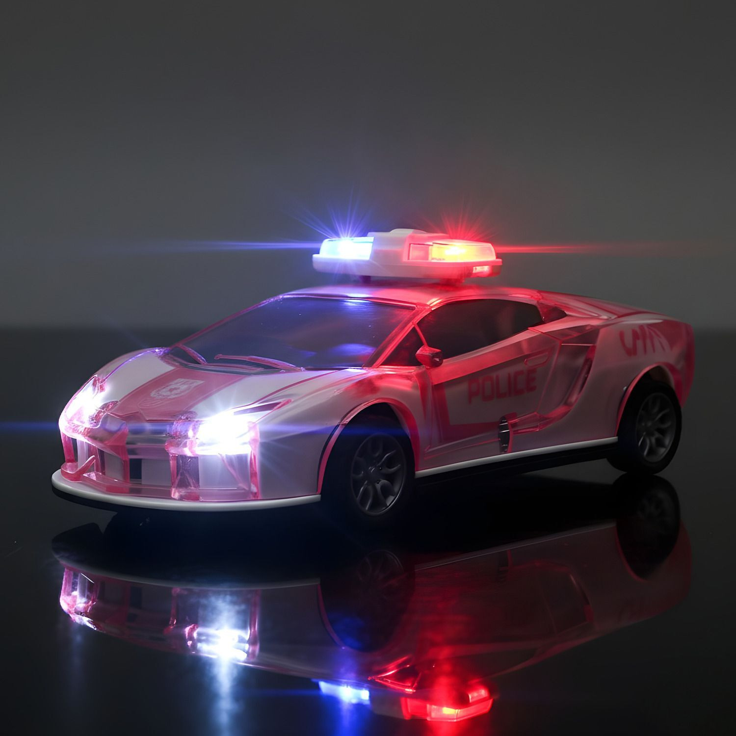 Image of BACHCHARIDE Police Car Toy with Flashing Lights - Pretend Play Vehicle for Boys & Girls
