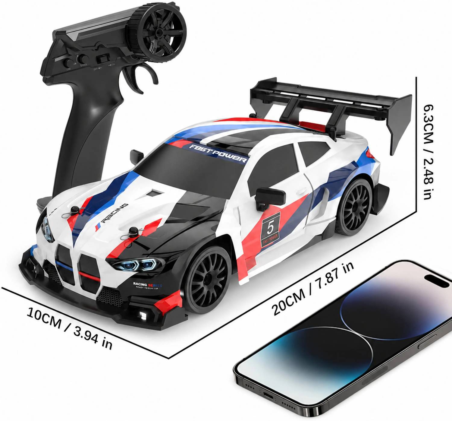 DWH 4WD High-Speed RC Drift Car with LED Lights - Image 3