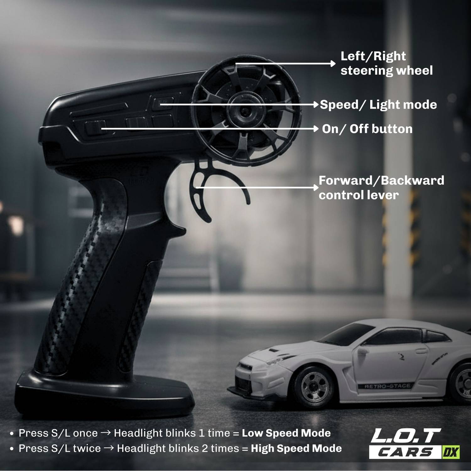 L.O.T CARS Nitro Mini RC Drift Car, 1:64 Scale - Image 4