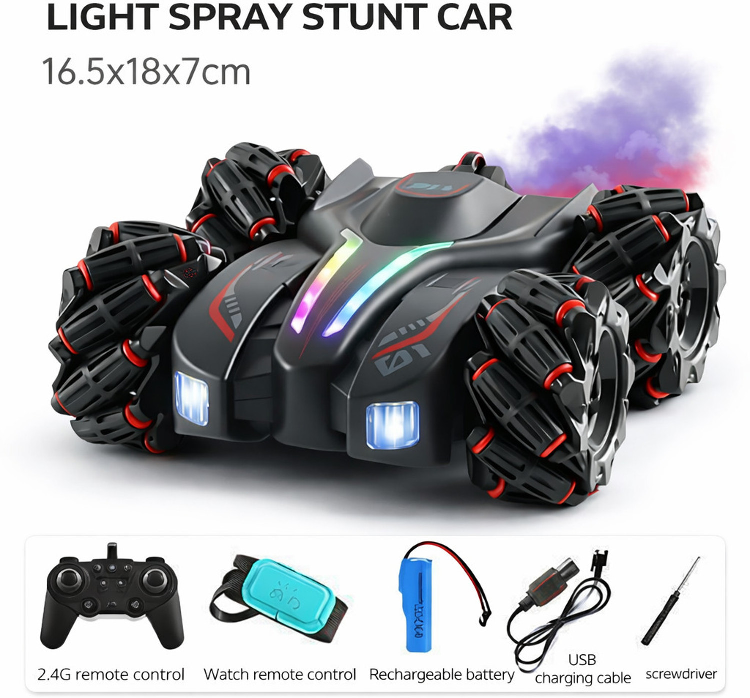 Image of MEMOBEES Remote Control Double Smoke 360Drifter | Stunt Racing Car
