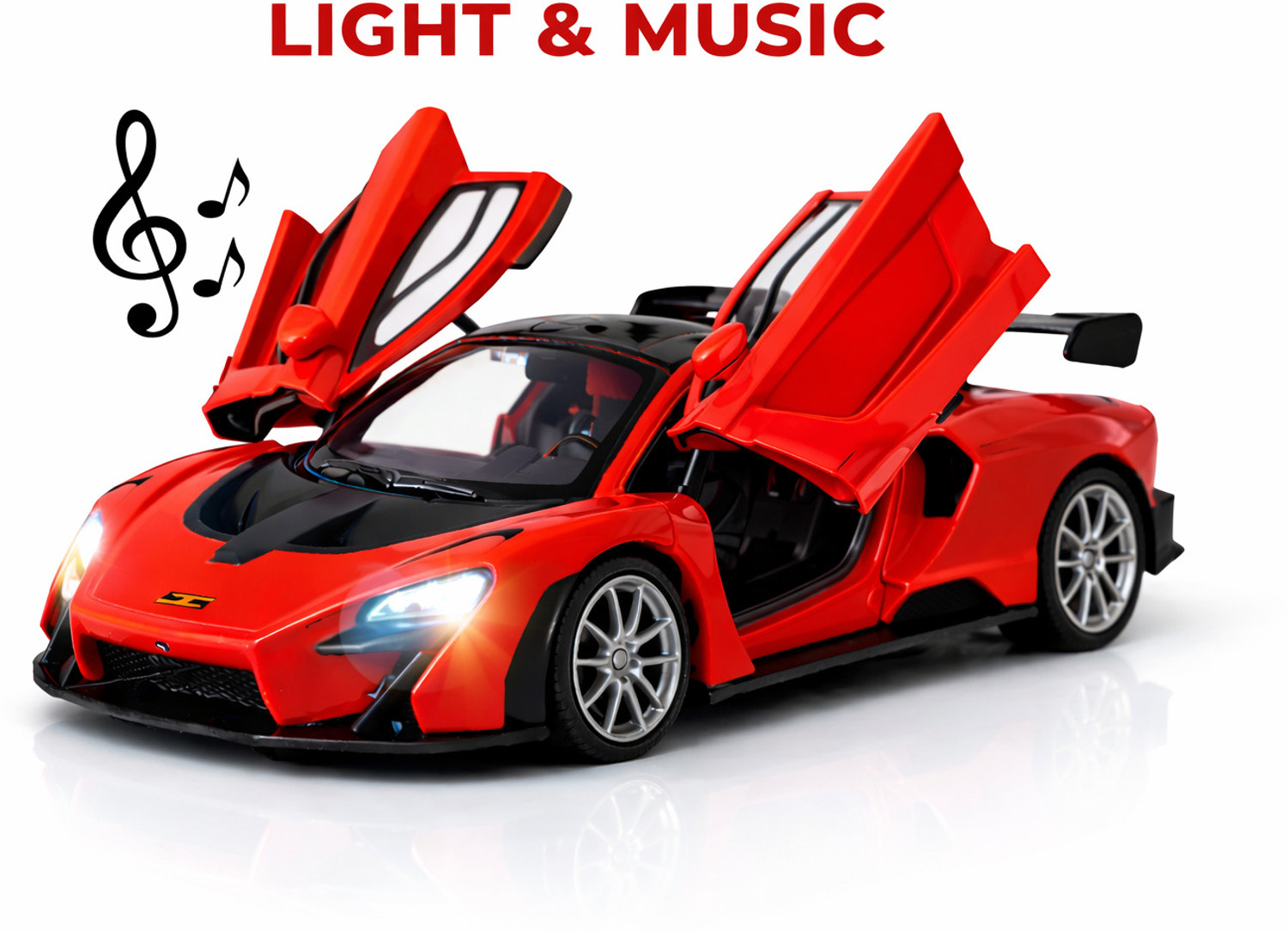 Image of crezor toys McLaren Senna 1:36 Die Cast Metal Pullback Toy Car with Light and Sound
