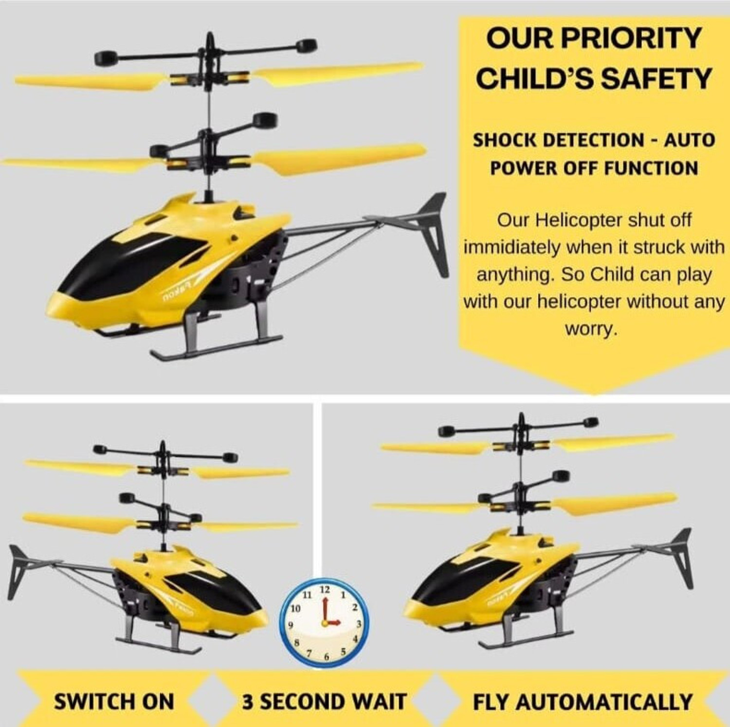 Image of JOYWHIZ Remote control Helicopter with sensor for kids