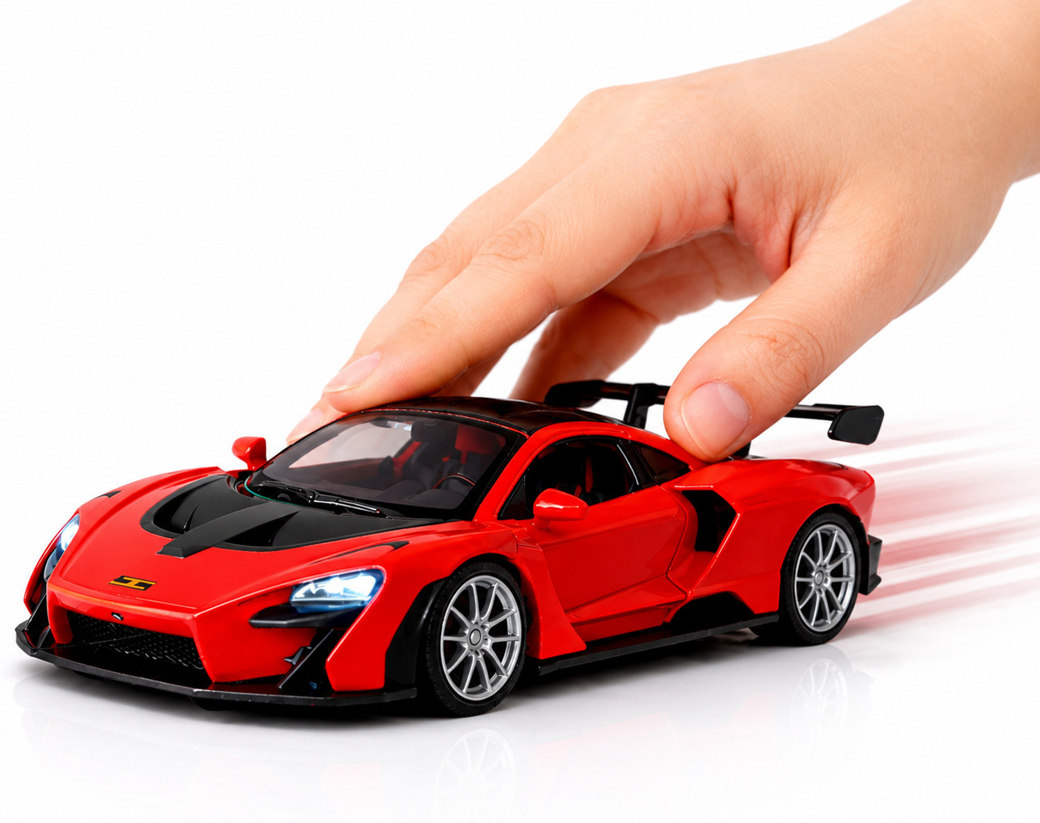 Image of crezor toys McLaren Senna 1:36 Scale Die Cast Metal Pullback Toy Car with Light & Sound