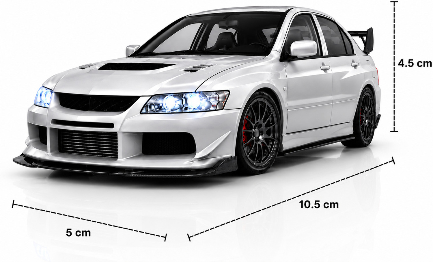 Image of crezor toys Lancer Evo Scale 1:36 Die Cast Toy Car with Pull Back Action, LED Light & Music