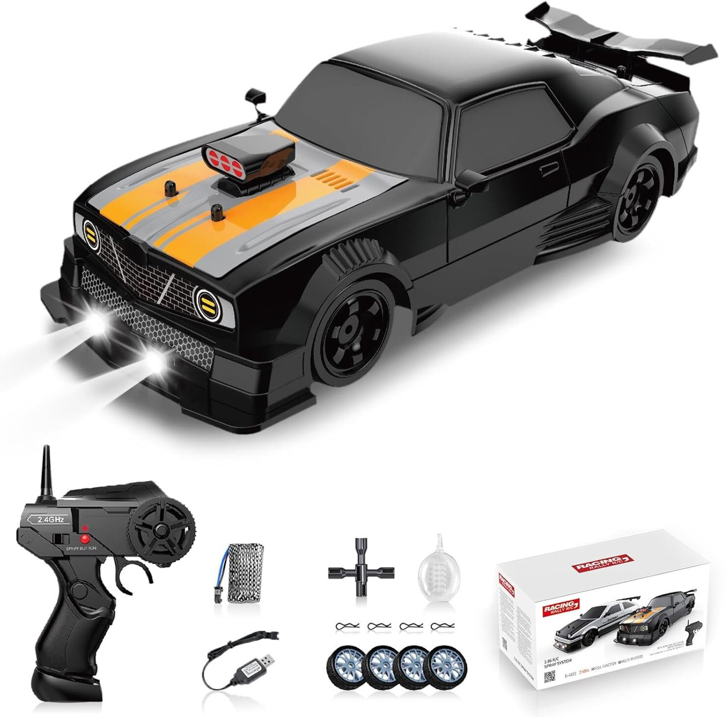 Image of xelix RC Drift Car Rechargeable High Speed Drifting RC Cars with Spray