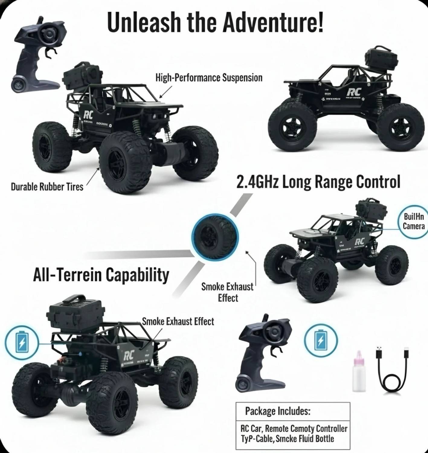 ZUNBELLA 4WD Remote Control Rock Crawler for Kids - Image 5