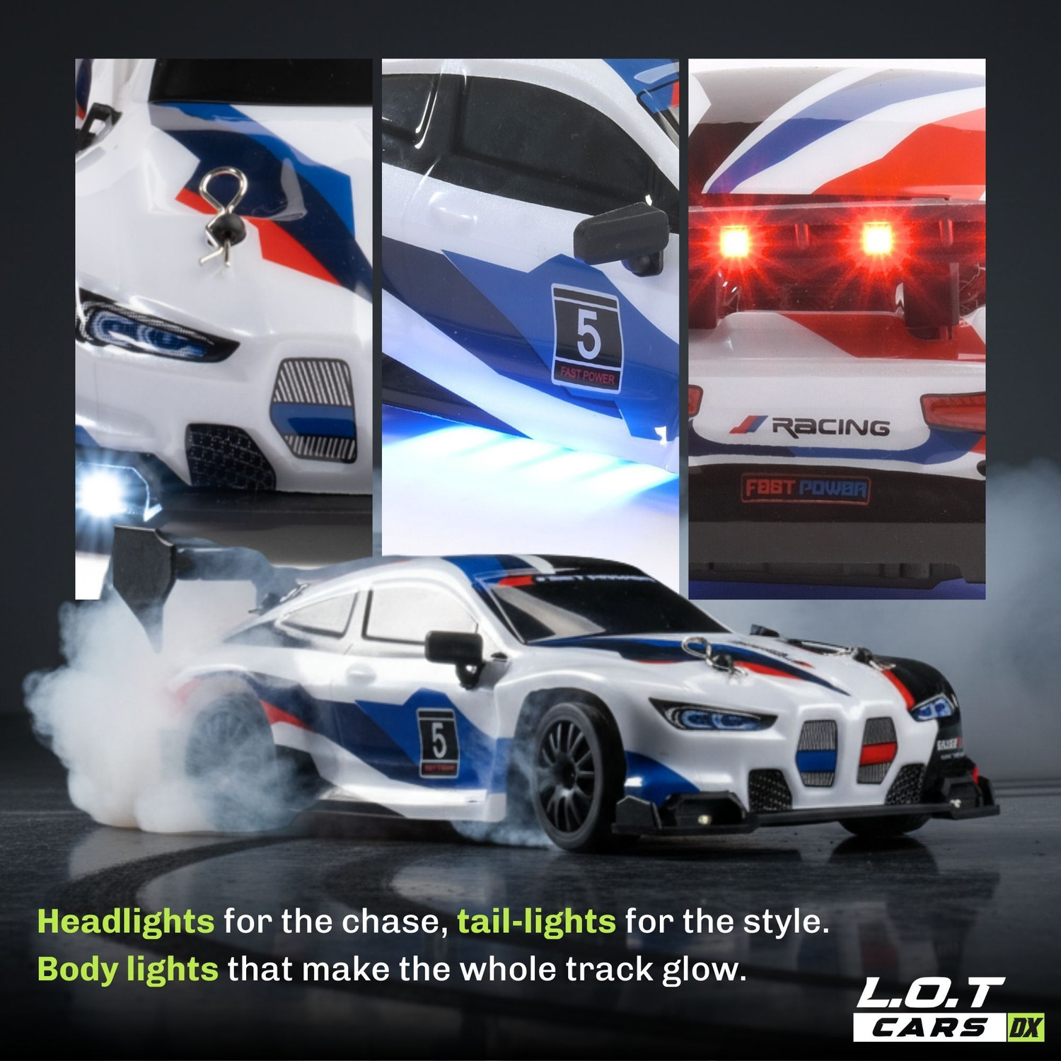 Image of L.O.T CARS Ghost Remote Control Car, 20Kmph, 2.4Ghz, Rc Drifting Car 4x4, Multi LED Lights