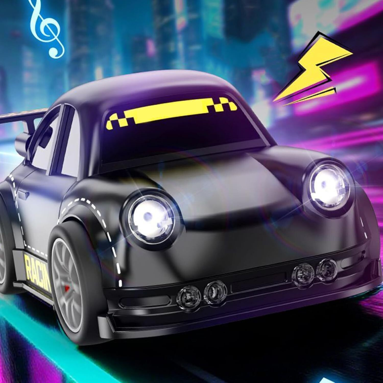 Image of ROSE KULI Remote Control Smart Sensor 4WD Drift Car with Follow Me, Music & LED Lights