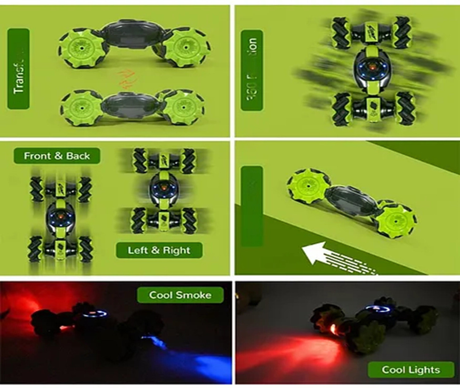 Image of JOYWHIZ Smoke Twist Car With Double Remote Control | Gesture Twist Stunt Car | Dance Car