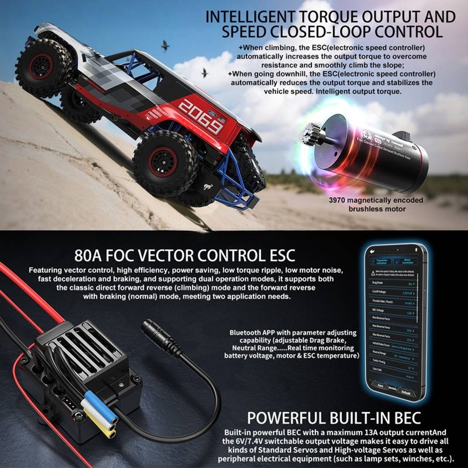 MJX H8P 1/8 Bronco 4WD RC Crawler - Image 3