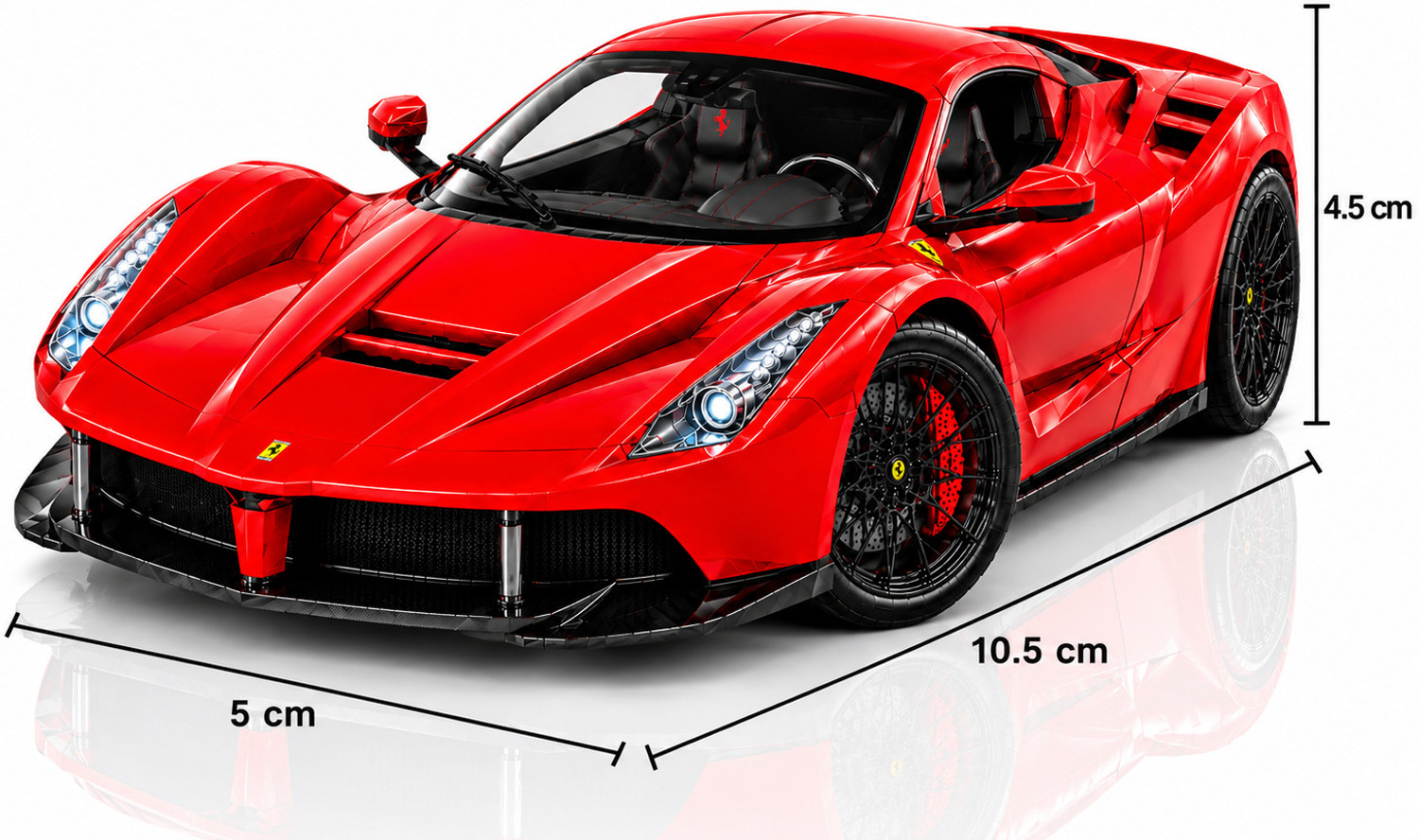 Image of crezor toys Ferrari Scale 1:36 Diecast Metal Toy Car with Pull Back Action Led Light & Sound (Red)