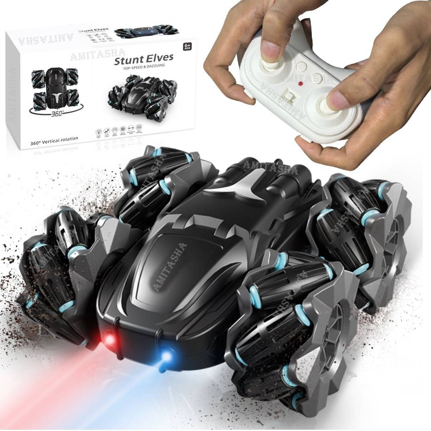 PAPASpace 4x4 Double-Sided RC Car LED 360° Rechargeable