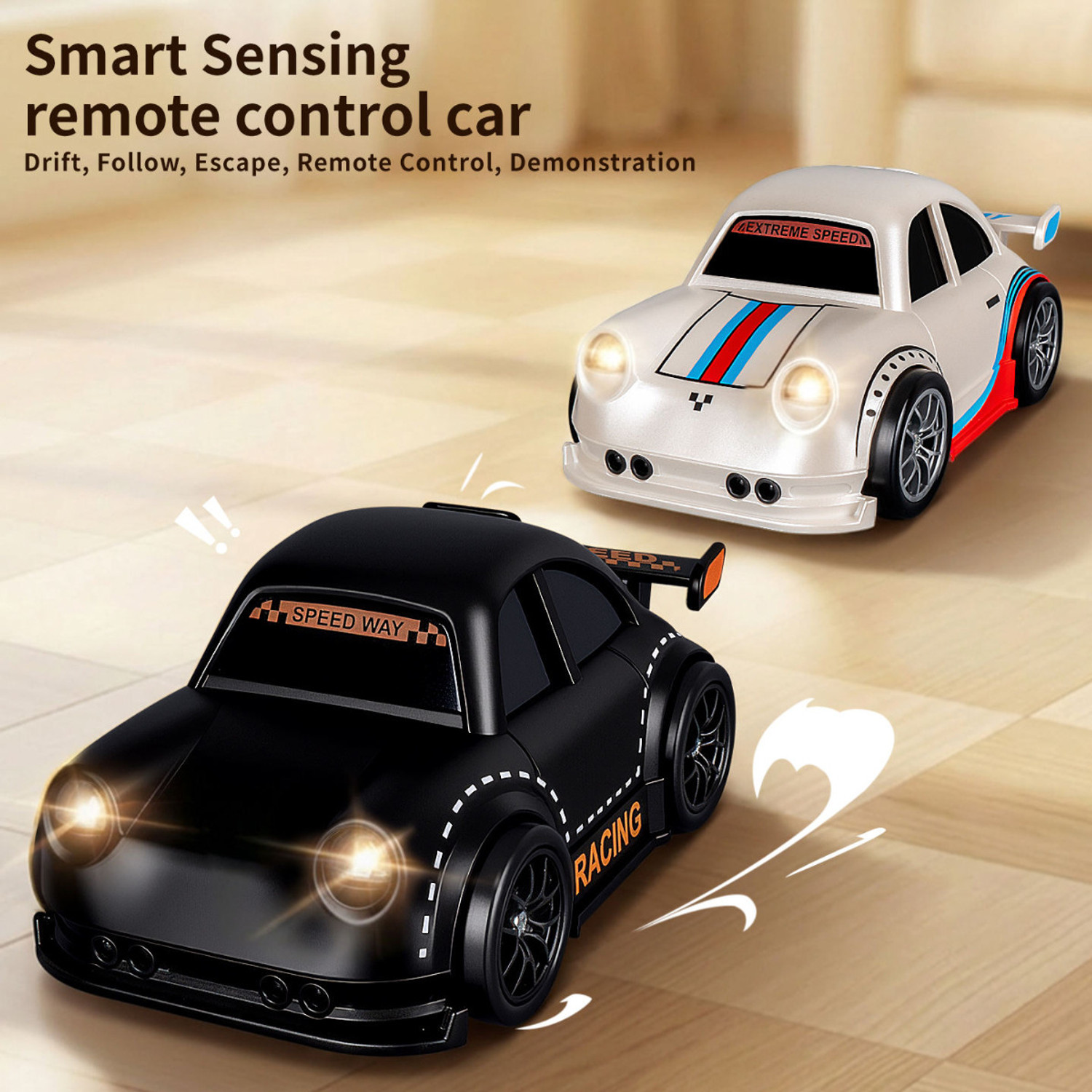 Image of yuvika Remote Control Drift Smart Sensor Drift Car with Led Lights & Music for kids