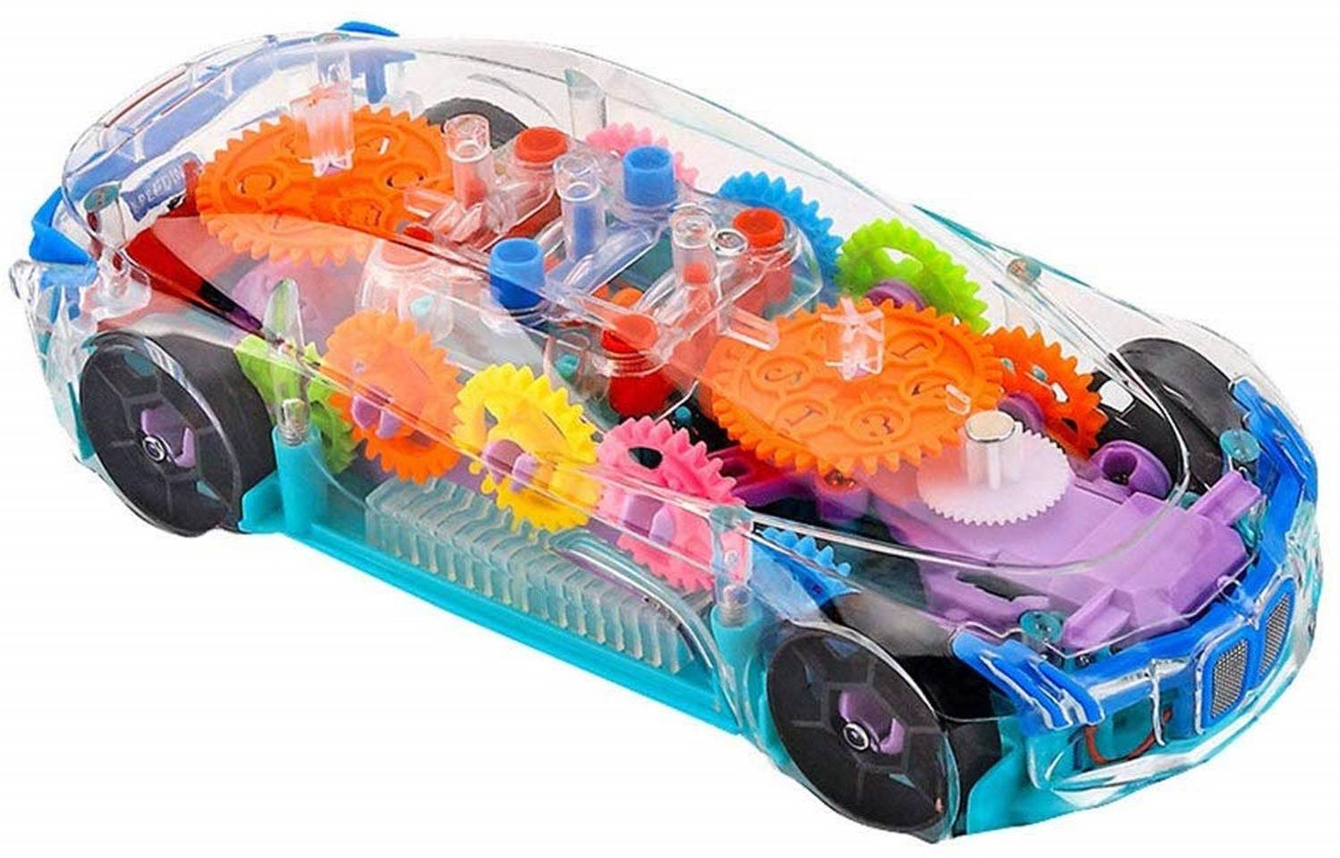 Aradhya Collection Concept Racing Car With 3D Flashing Led Lights&Music, Gear Display Transparentt