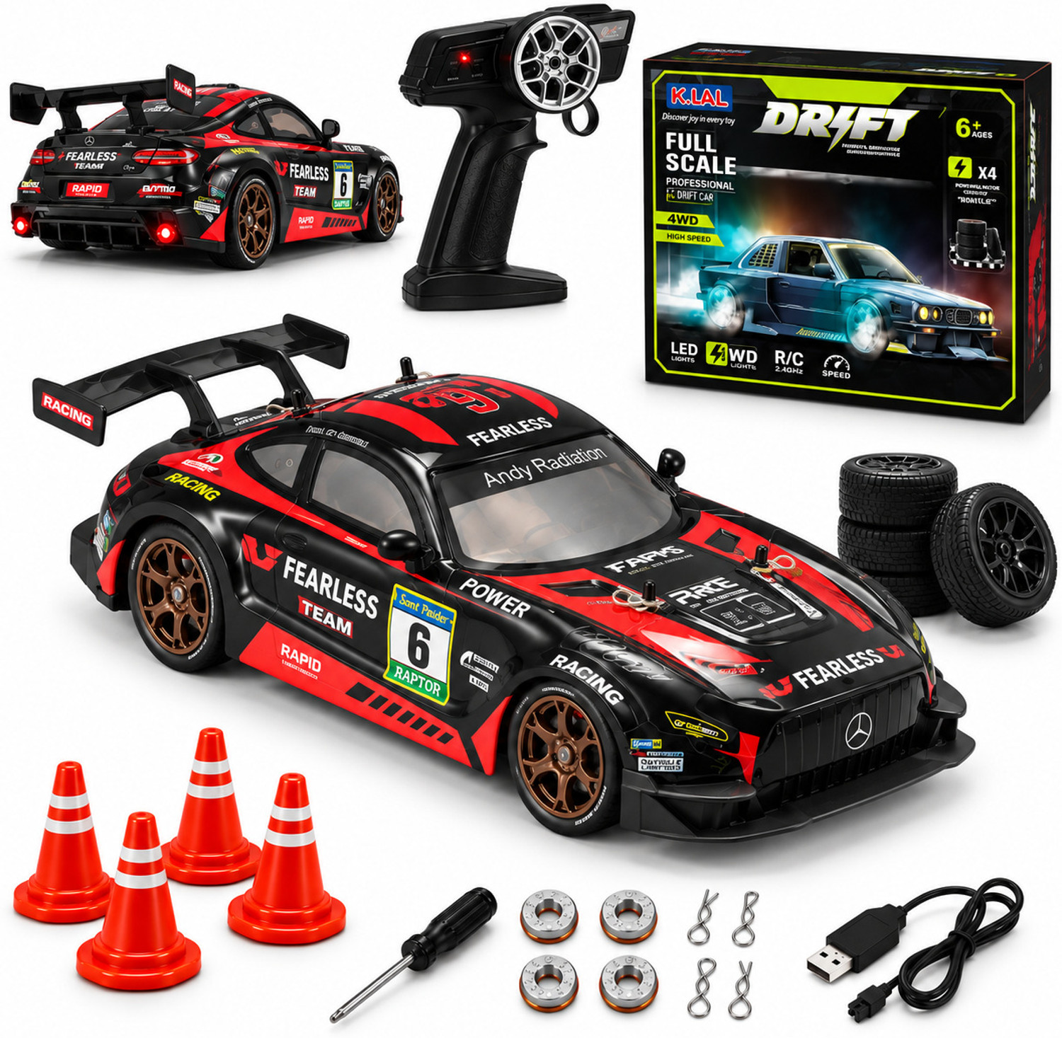 Image of MEMOBEES High Speed Remote Control Drift Car | Rechargeable Battery | 20 Kmph