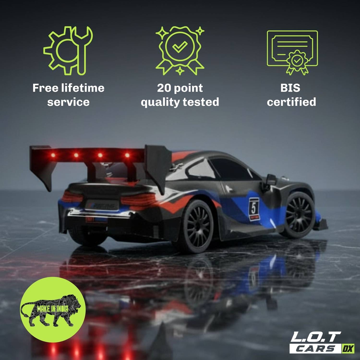 L.O.T Ghost 20Kmph 2.4Ghz RC Drifting Car 4x4 - Image 4