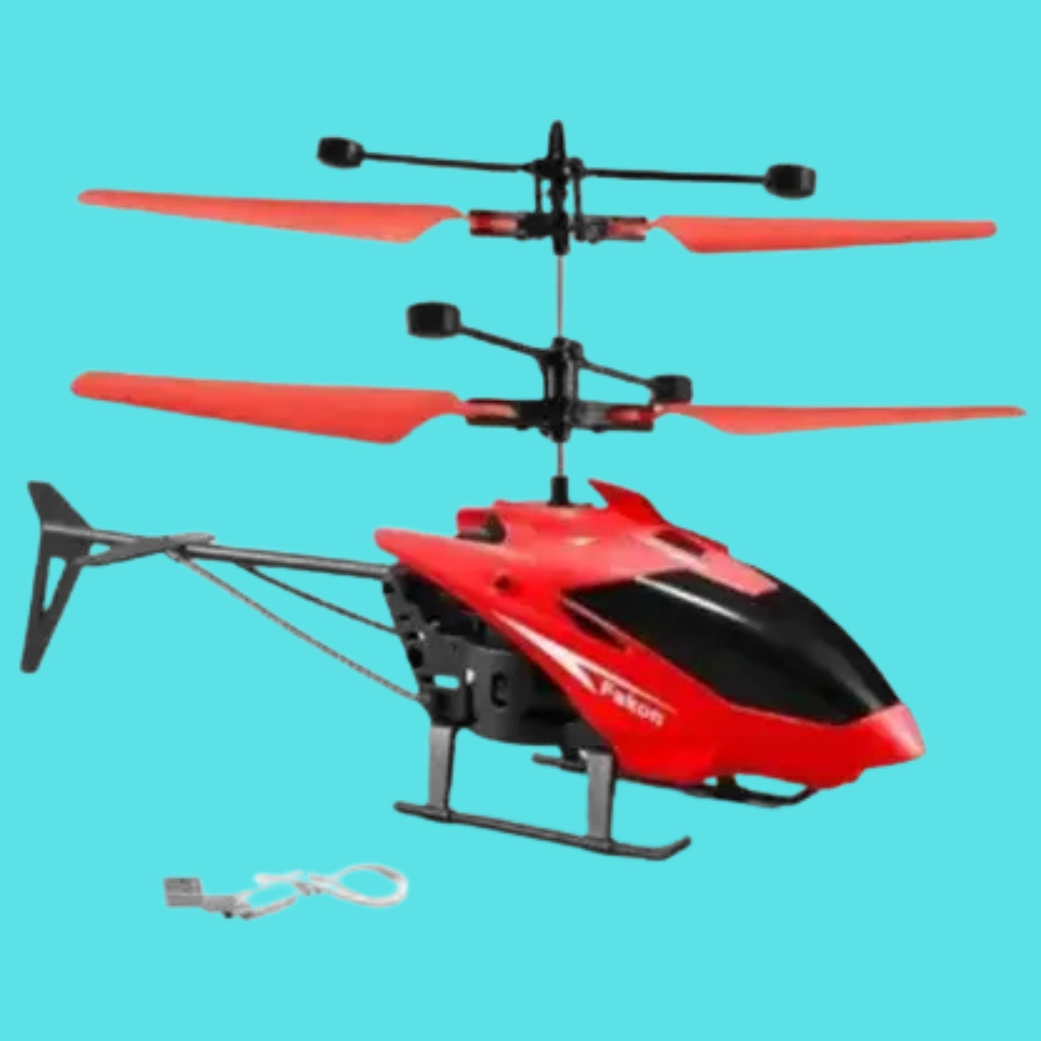 Image of Zenvy Falcon RC Helicopter for Kids - Rechargeable Remote Control Toy with Lights